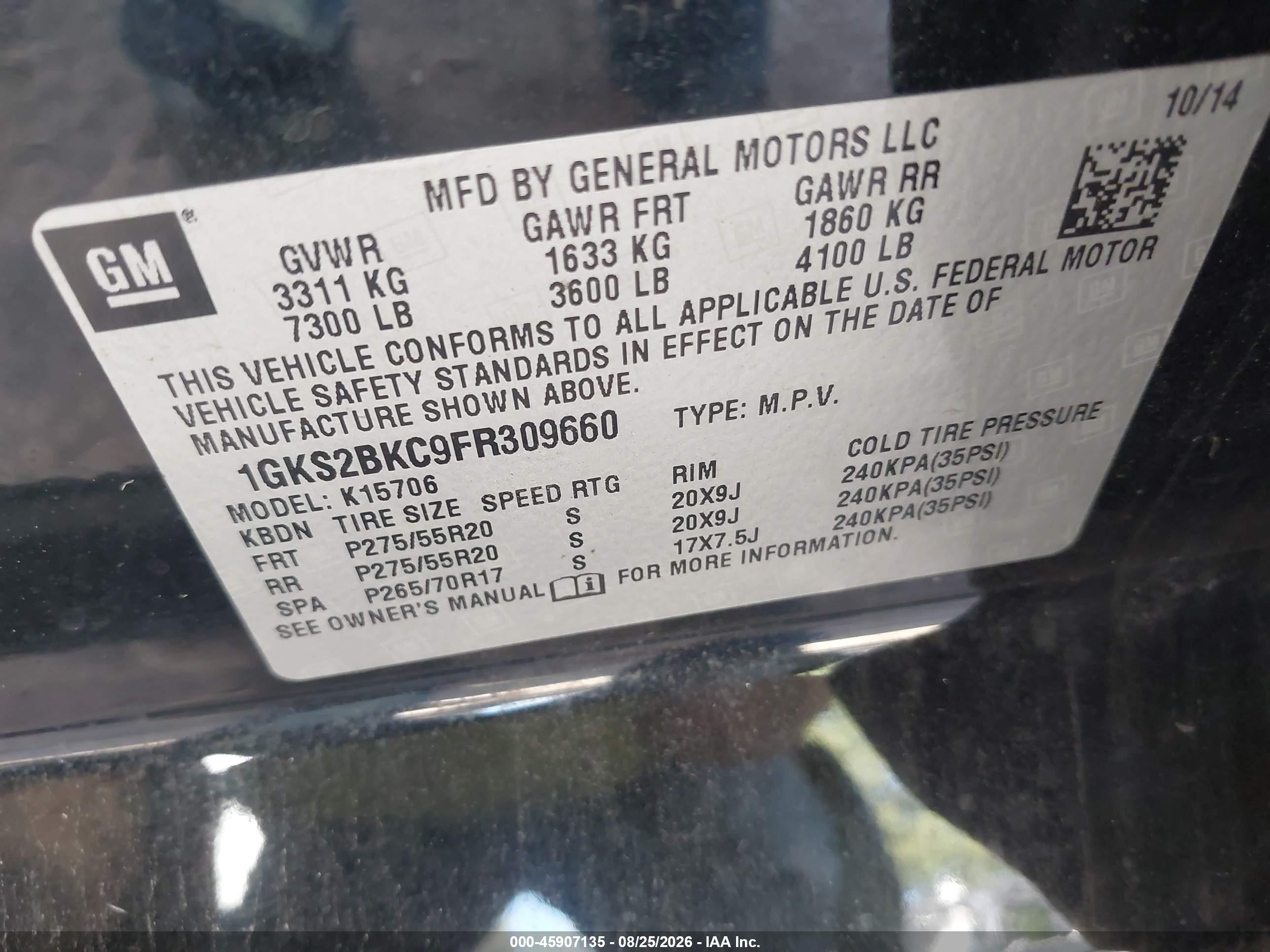 2015 Gmc Yukon Slt Black vin: 1GKS2BKC9FR309660