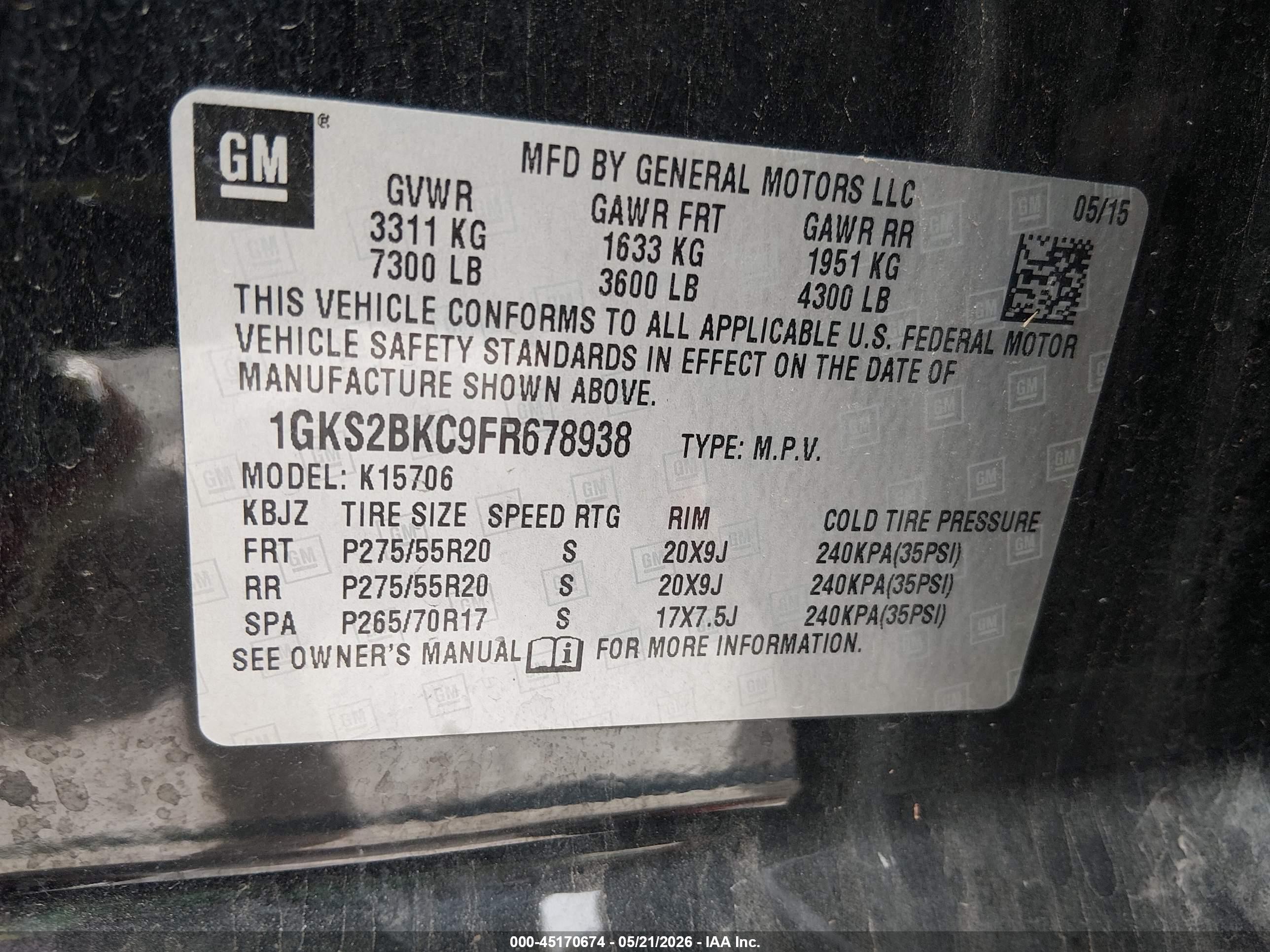2015 Gmc Yukon Slt Black vin: 1GKS2BKC9FR678938
