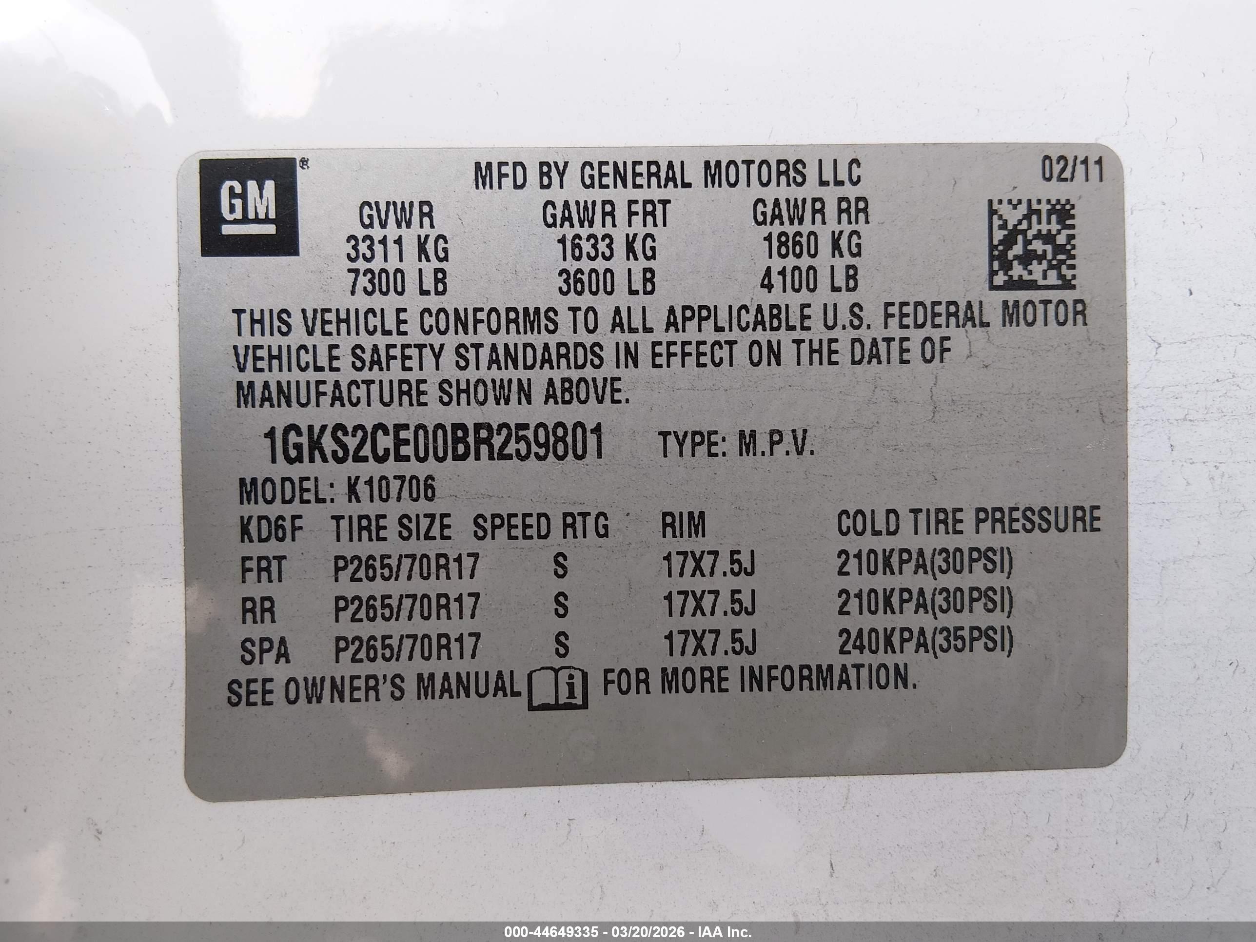 2011 Gmc Yukon Slt Белый vin: 1GKS2CE00BR259801
