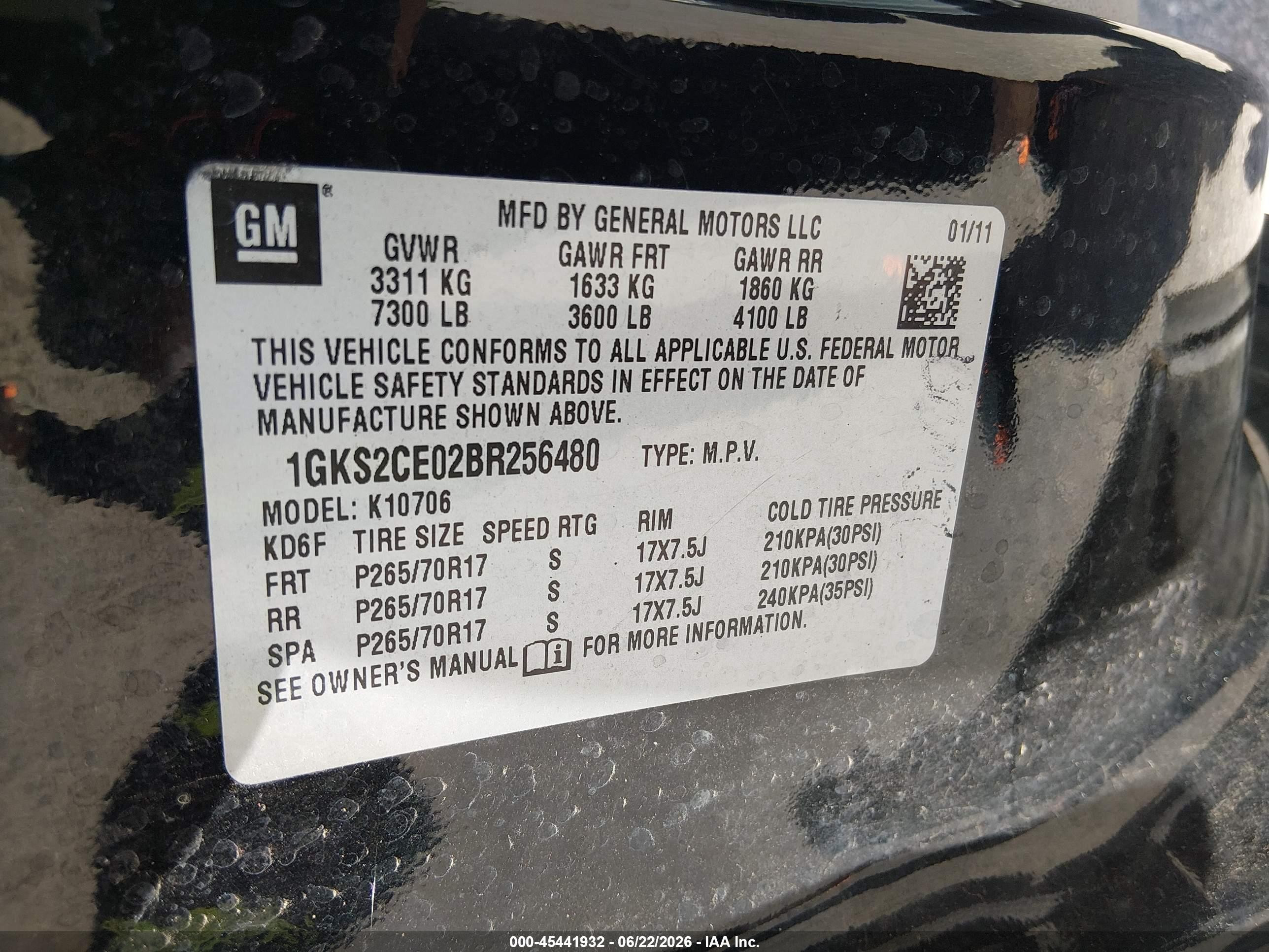 2011 Gmc Yukon Slt Black vin: 1GKS2CE02BR256480