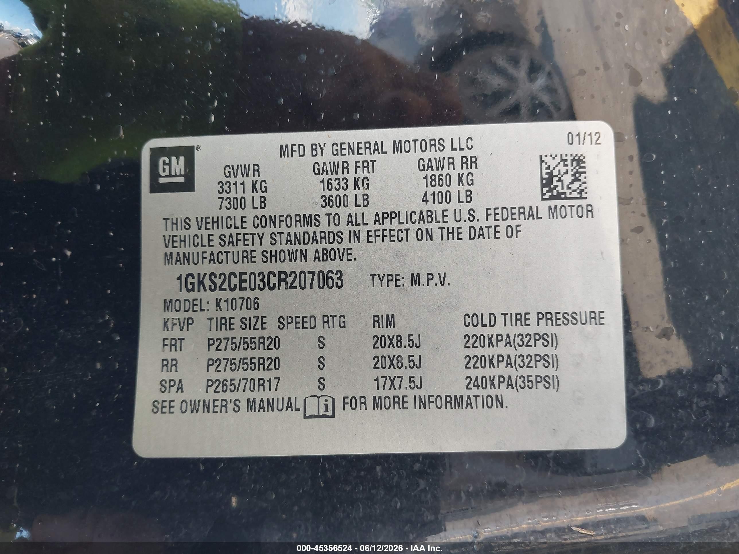 2012 Gmc Yukon Slt Black vin: 1GKS2CE03CR207063