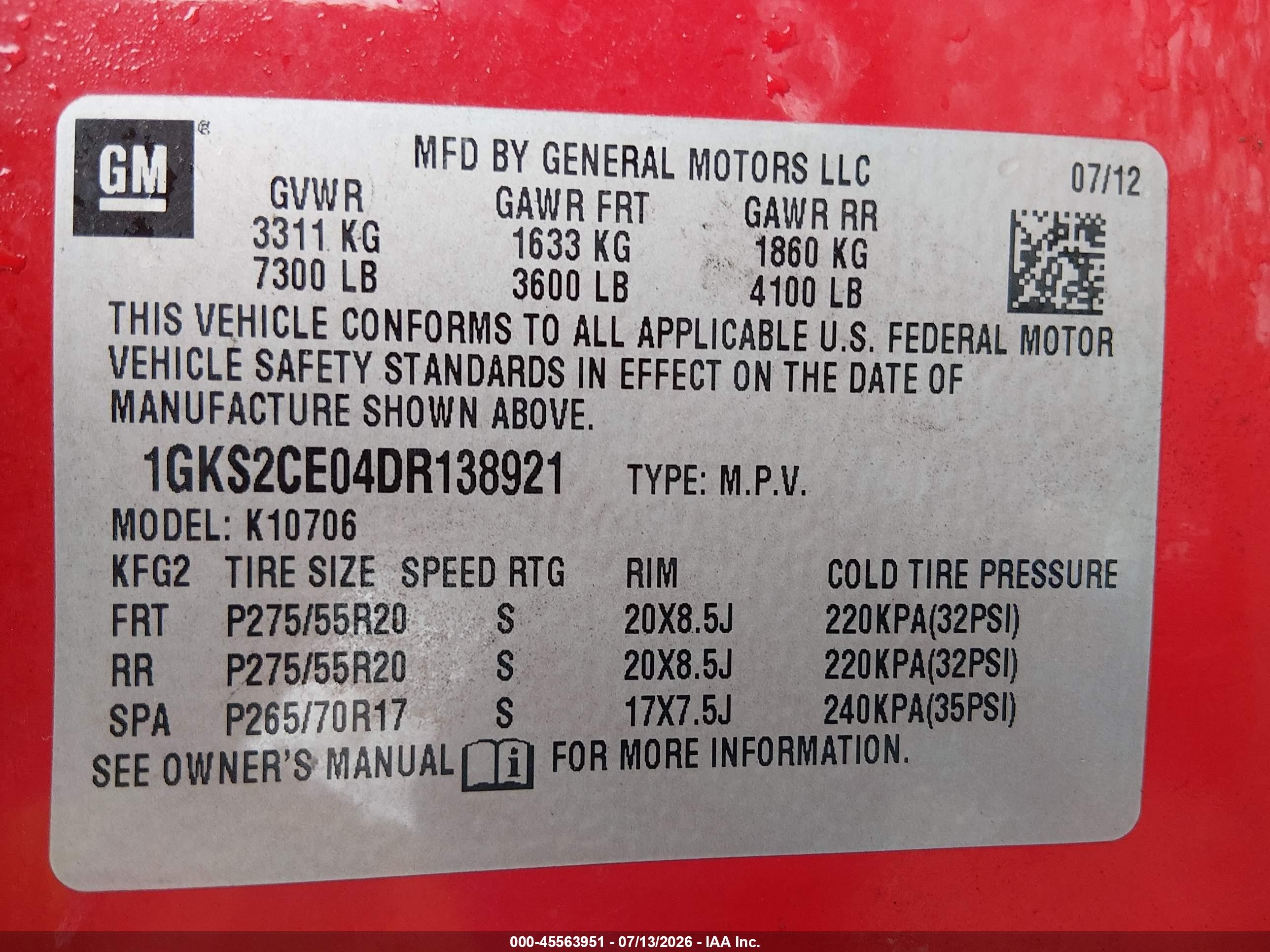 2013 Gmc Yukon Slt Red vin: 1GKS2CE04DR138921