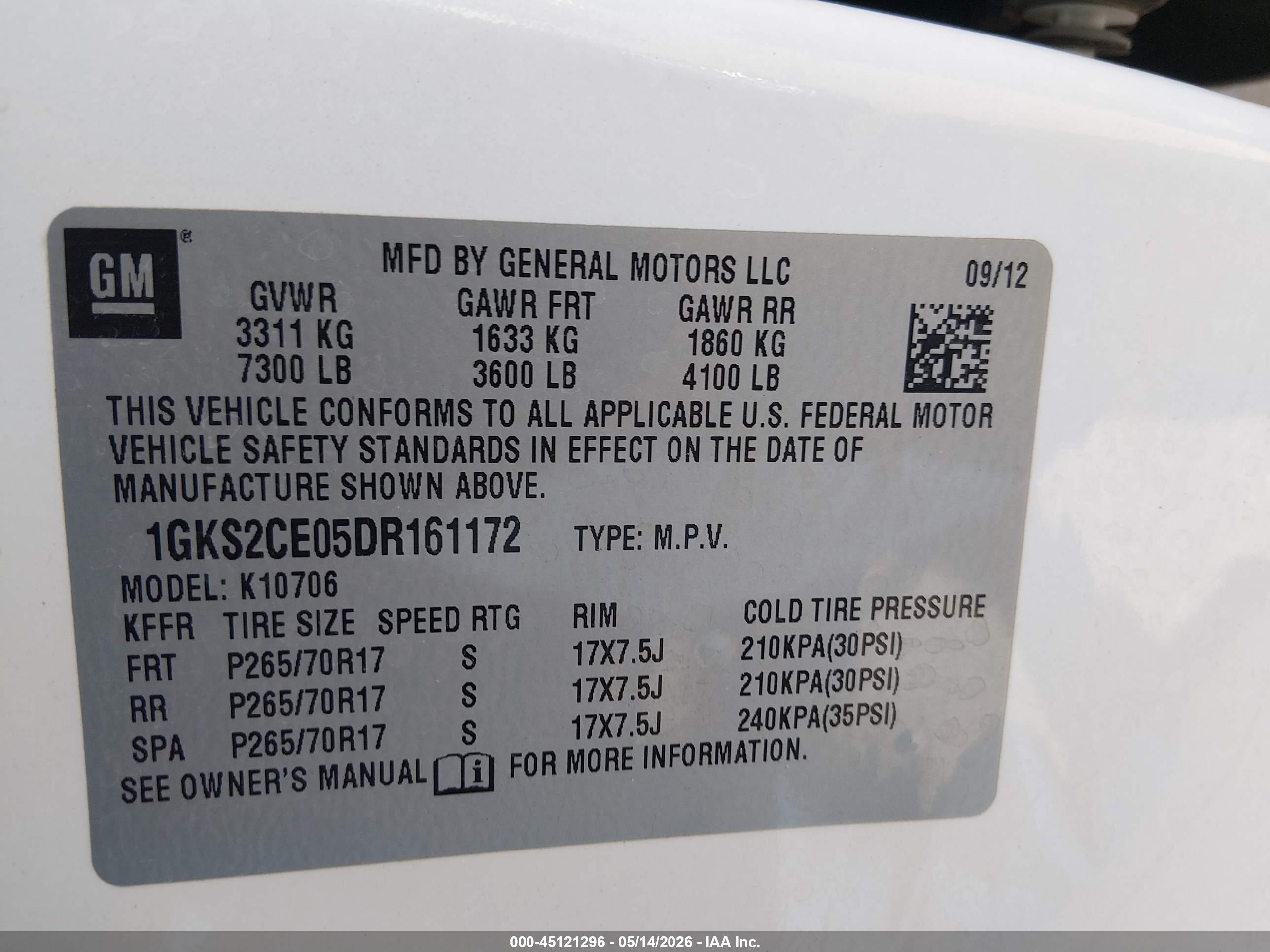2013 Gmc Yukon Slt White vin: 1GKS2CE05DR161172