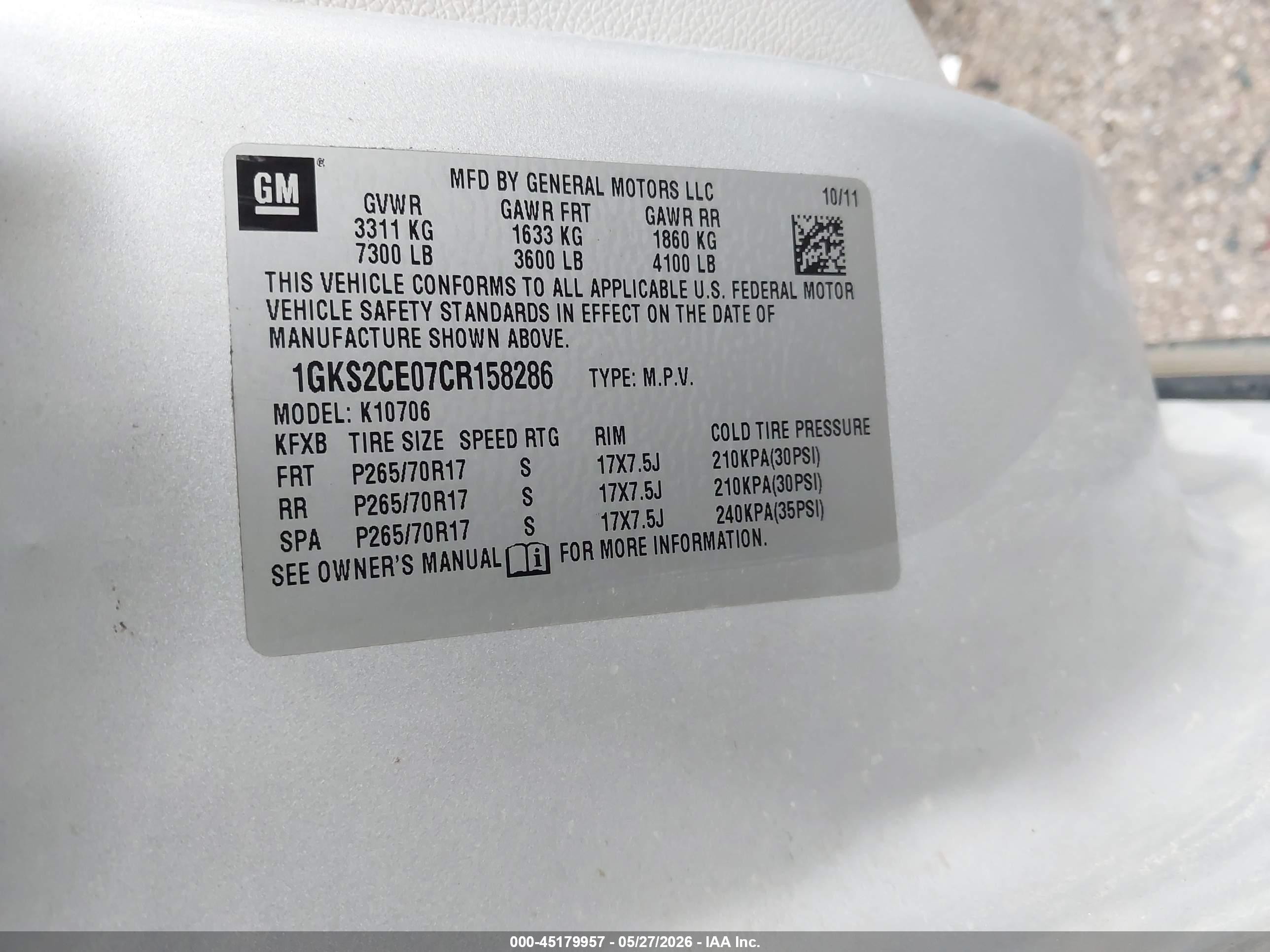 2012 Gmc Yukon Slt Silver vin: 1GKS2CE07CR158286