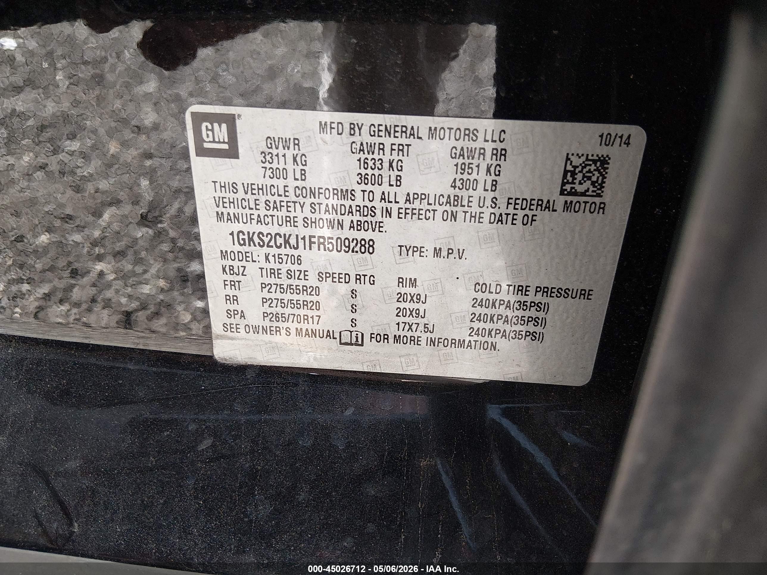 2015 Gmc Yukon Denali Черный vin: 1GKS2CKJ1FR509288