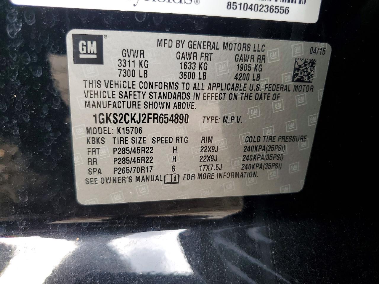 2015 Gmc Yukon Denali Черный vin: 1GKS2CKJ2FR654890