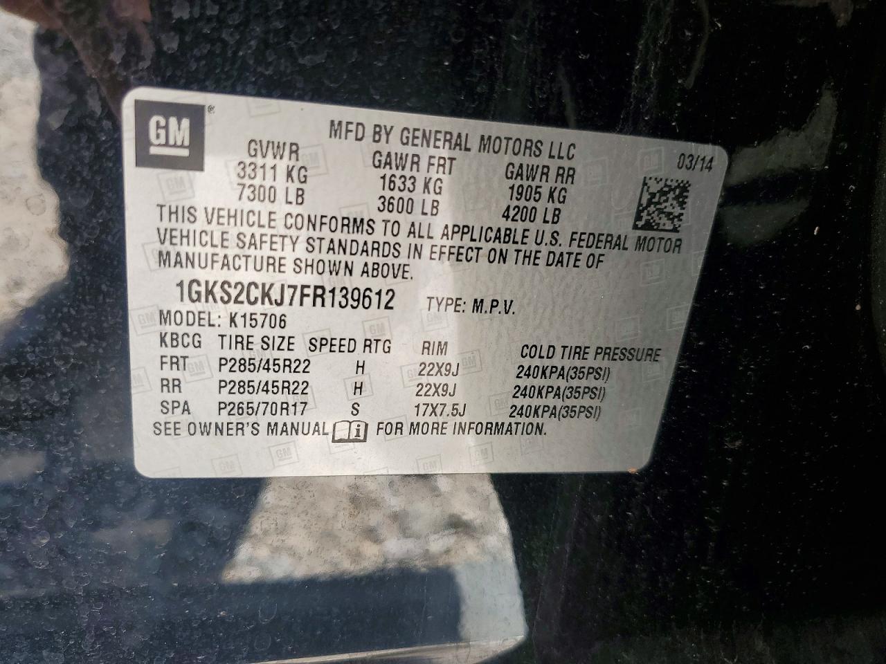 2015 Gmc Yukon Denali Черный vin: 1GKS2CKJ7FR139612
