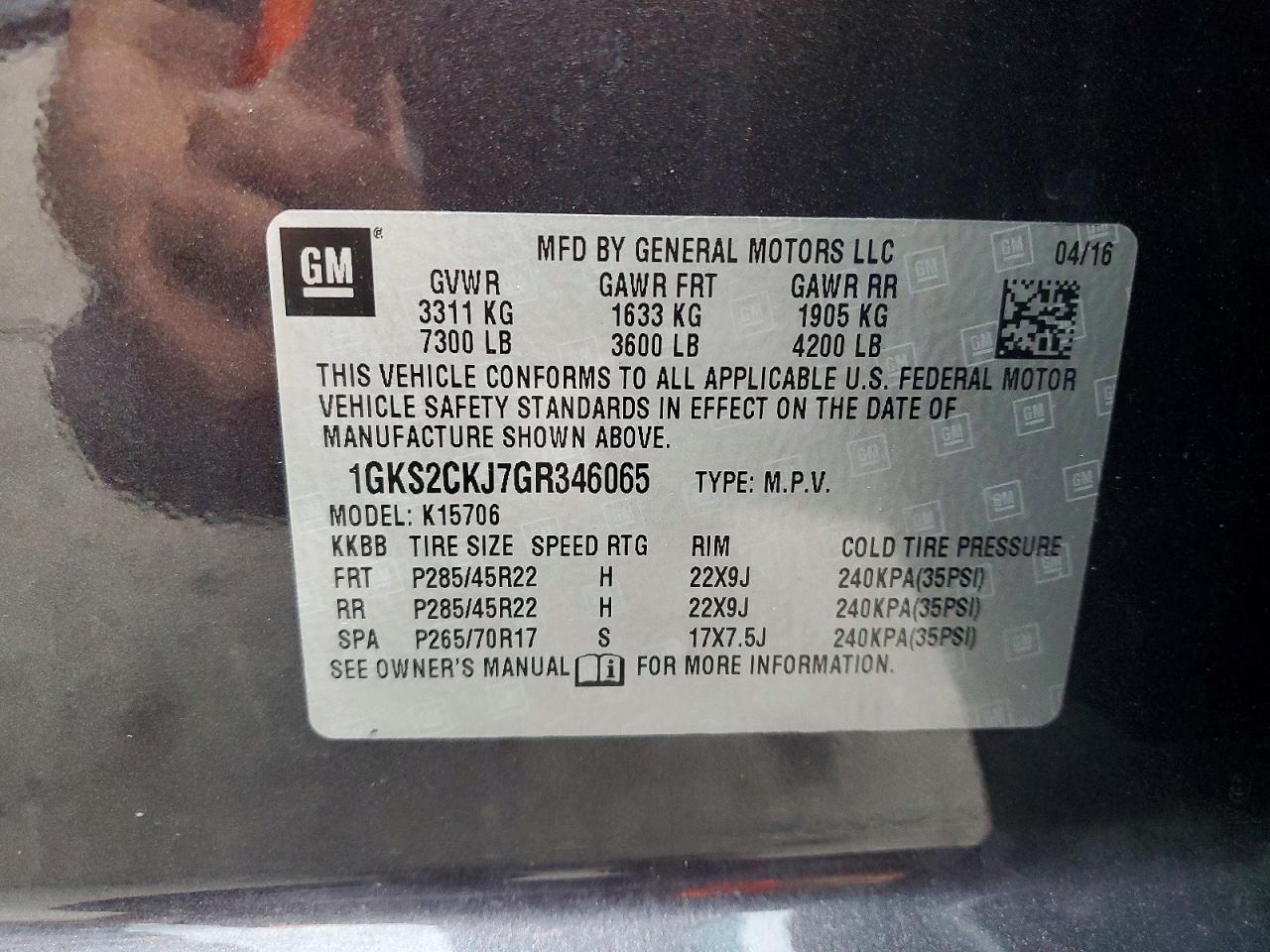 2016 Gmc Yukon Denali Gray vin: 1GKS2CKJ7GR346065