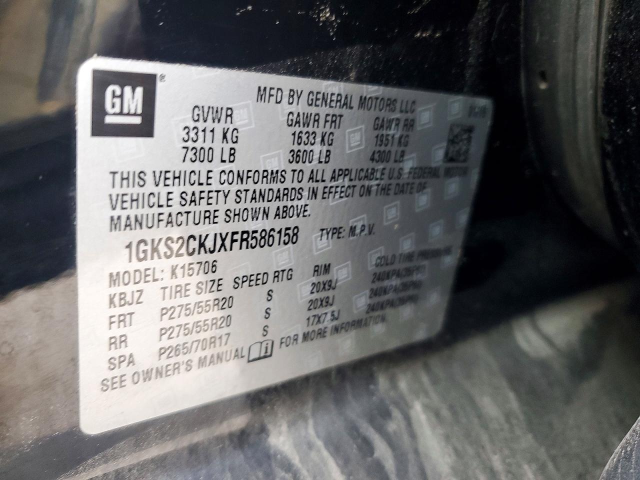 2015 Gmc Yukon Denali Черный vin: 1GKS2CKJXFR586158