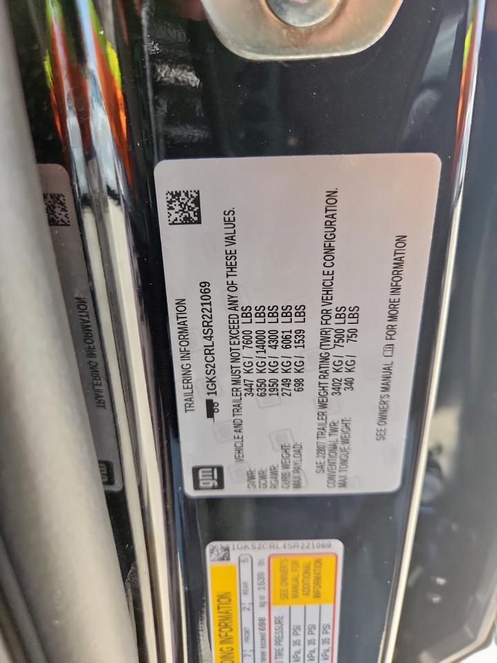 2025 Gmc Yukon At4 Черный vin: 1GKS2CRL4SR221069
