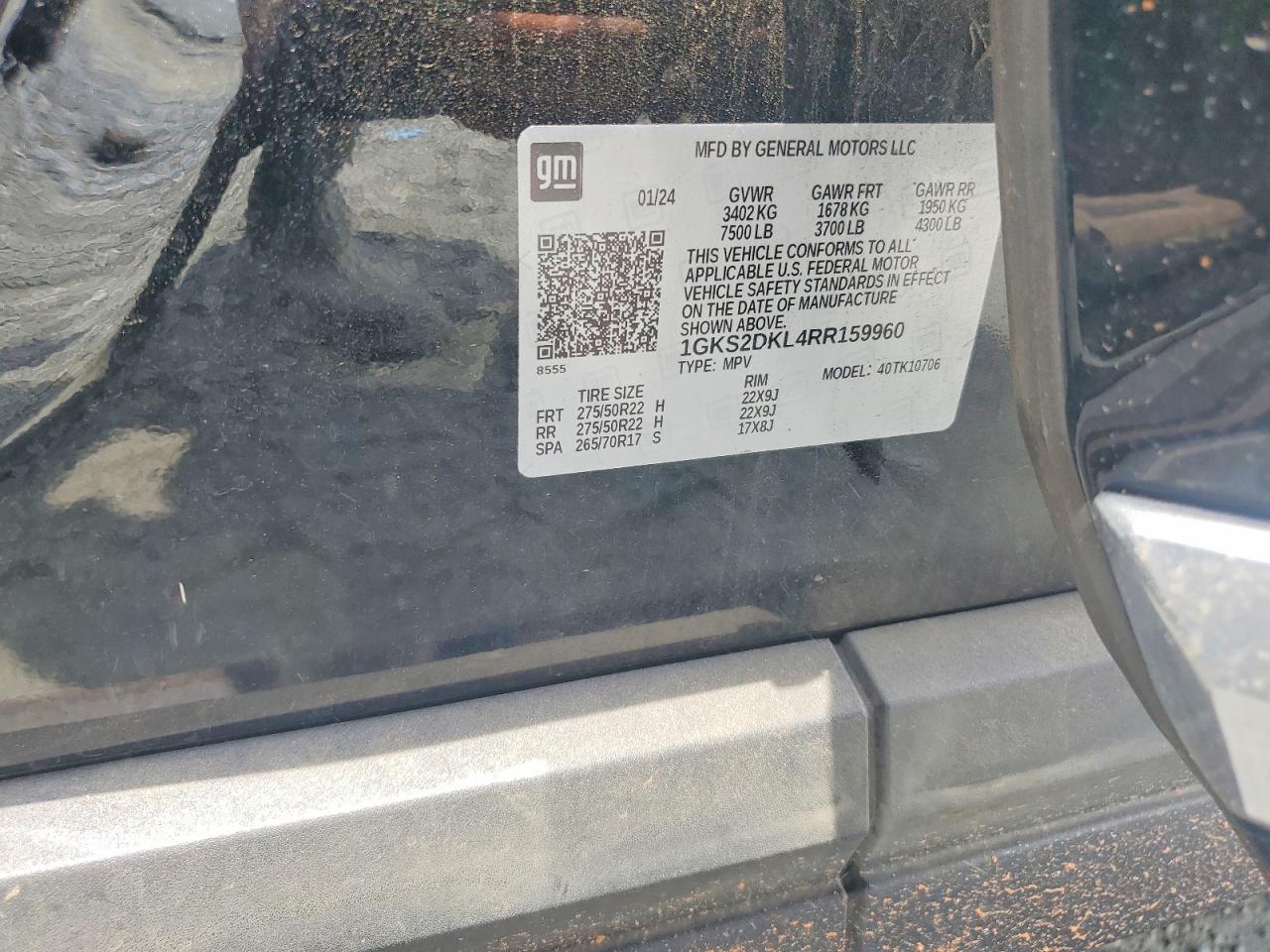 2024 Gmc Yukon Denali Черный vin: 1GKS2DKL4RR159960