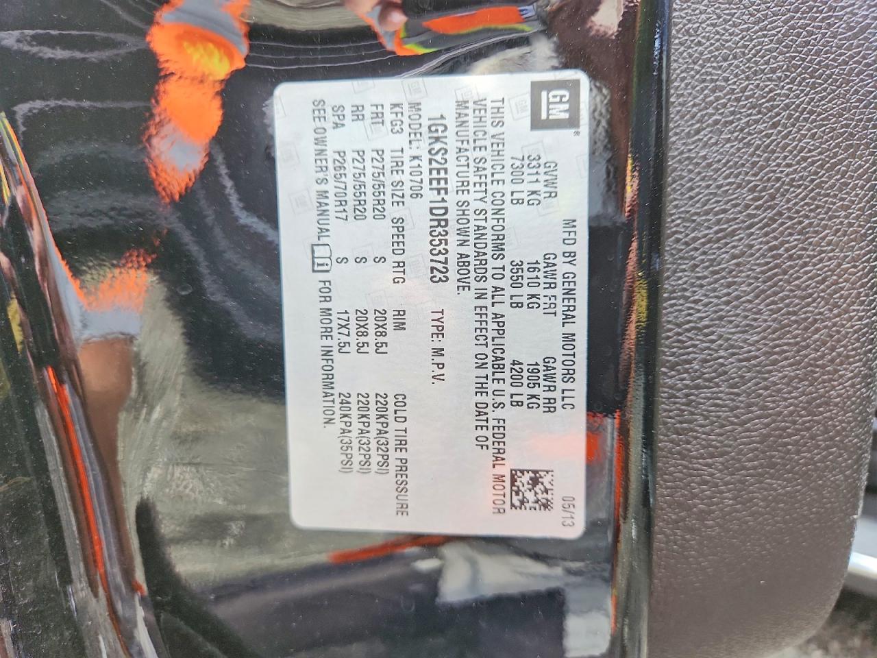 2013 Gmc Yukon Denali Черный vin: 1GKS2EEF1DR353723