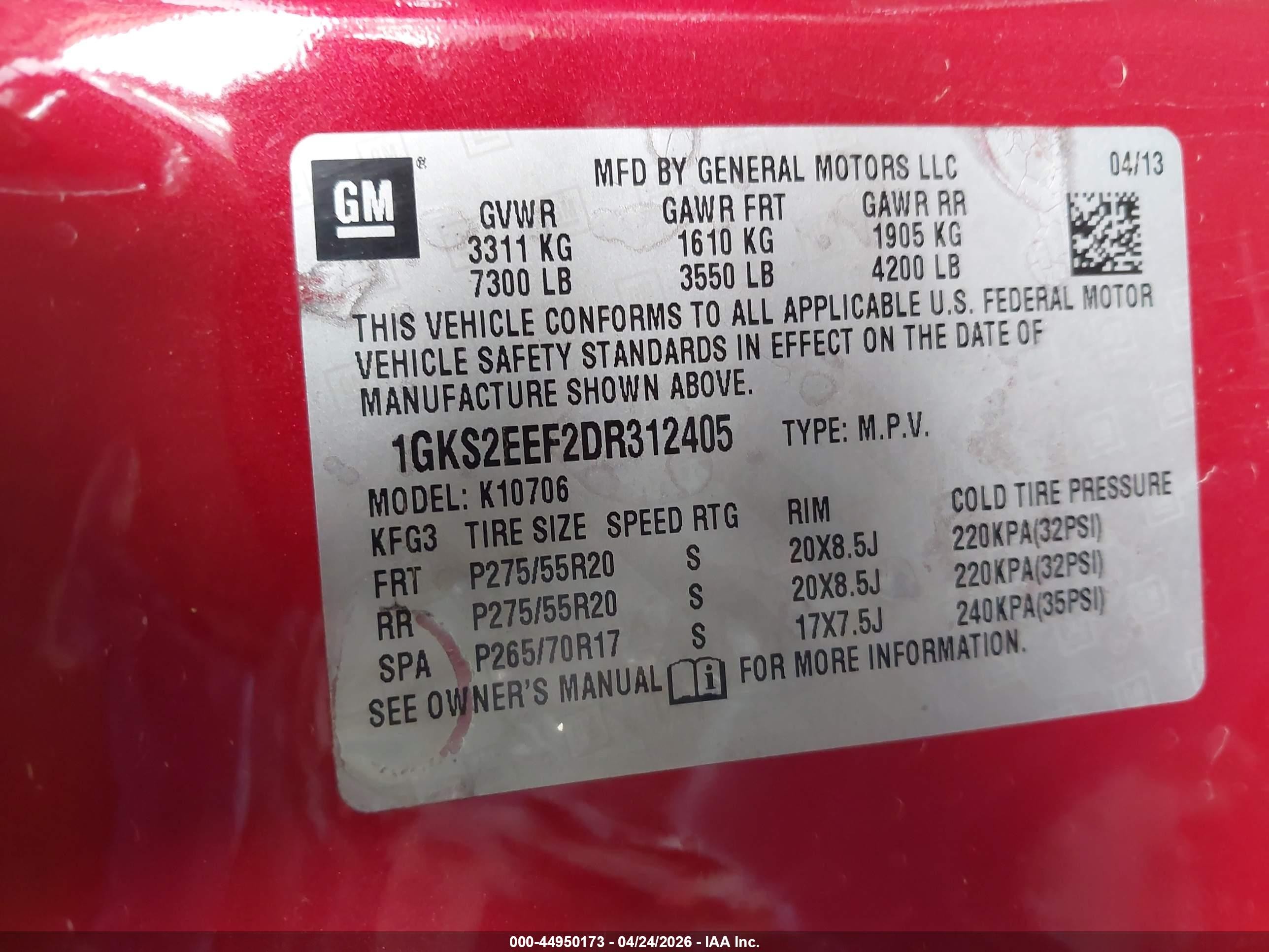 2013 Gmc Yukon Denali Red vin: 1GKS2EEF2DR312405
