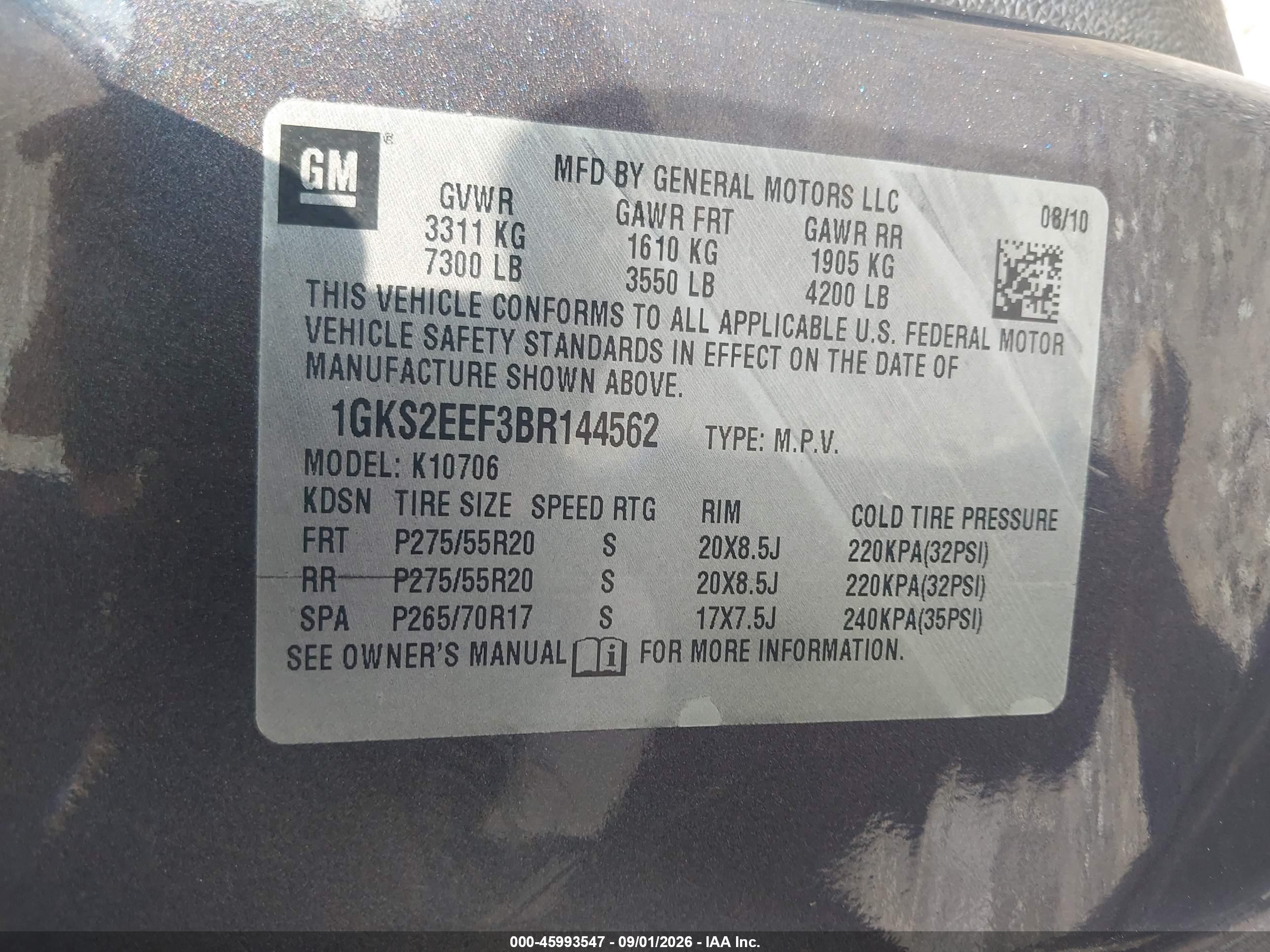 2011 Gmc Yukon Denali Light Blue vin: 1GKS2EEF3BR144562