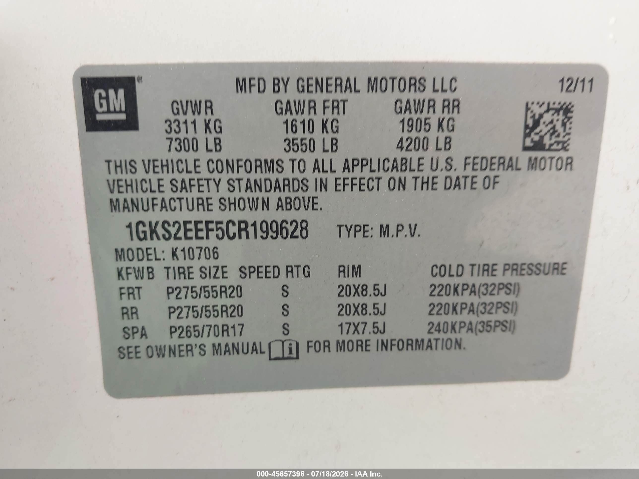 2012 Gmc Yukon Denali Beige vin: 1GKS2EEF5CR199628