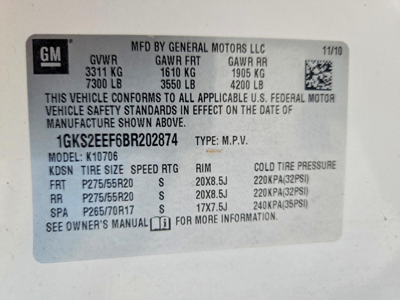 2011 Gmc Yukon Denali Beige vin: 1GKS2EEF6BR202874