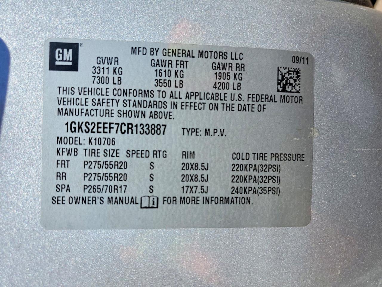 2012 Gmc Yukon Denali Silver vin: 1GKS2EEF7CR133887