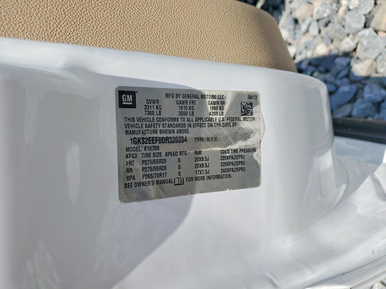 2013 Gmc Yukon Denali Белый vin: 1GKS2EEF8DR326034