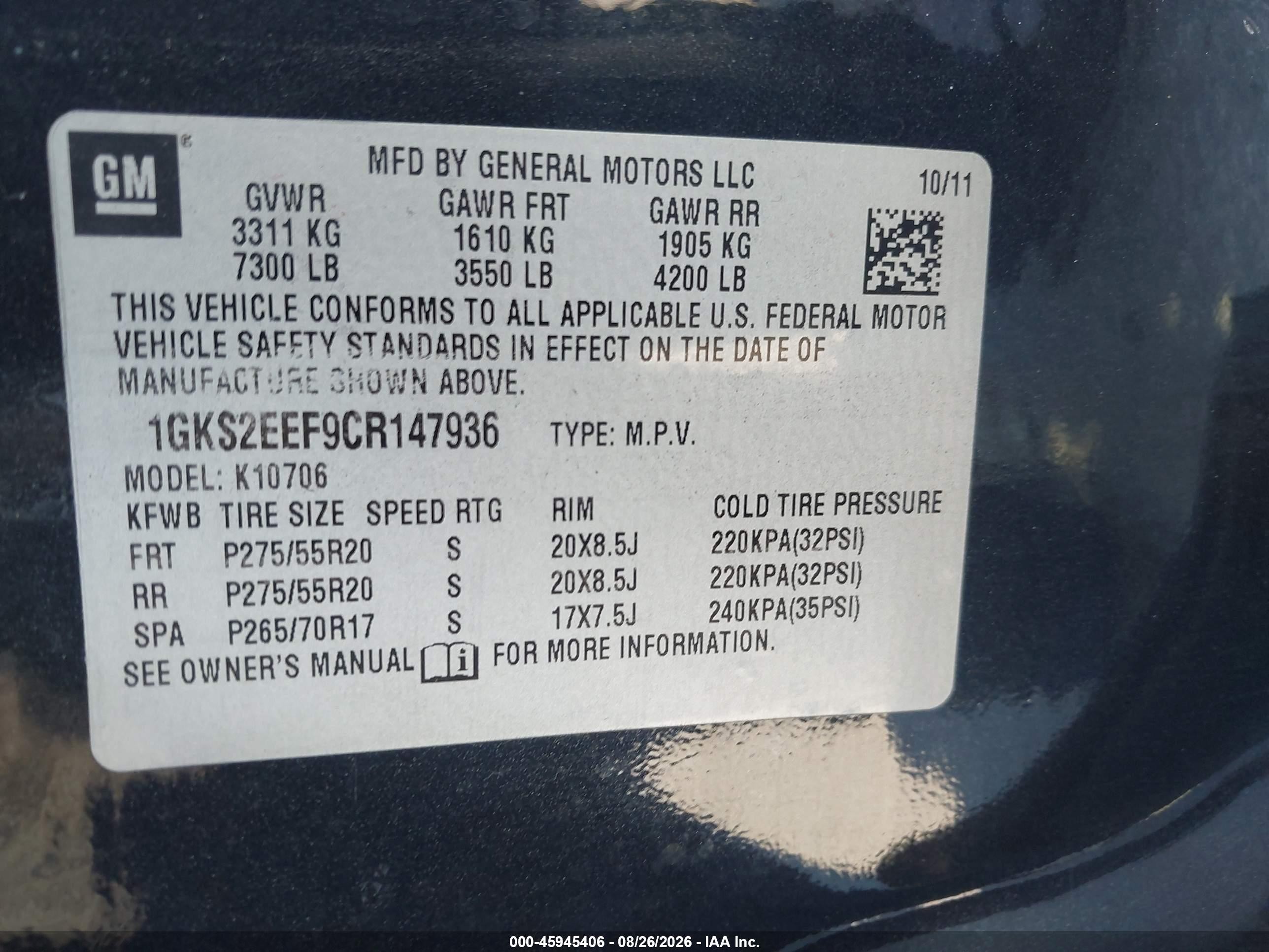 2012 Gmc Yukon Denali Черный vin: 1GKS2EEF9CR147936