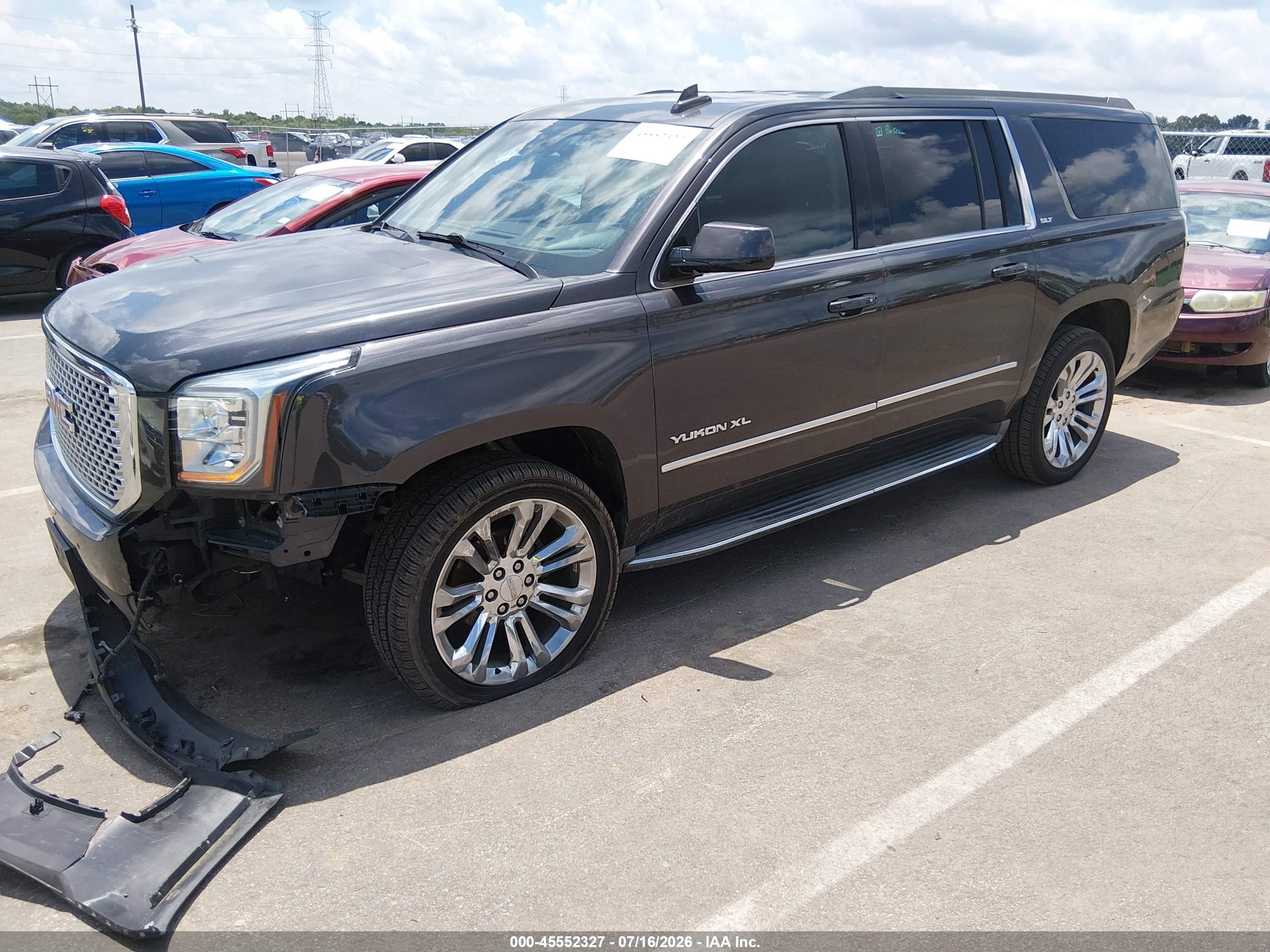 2015 Gmc Yukon Xl 1500 Slt Gray vin: 1GKS2HKC0FR574907