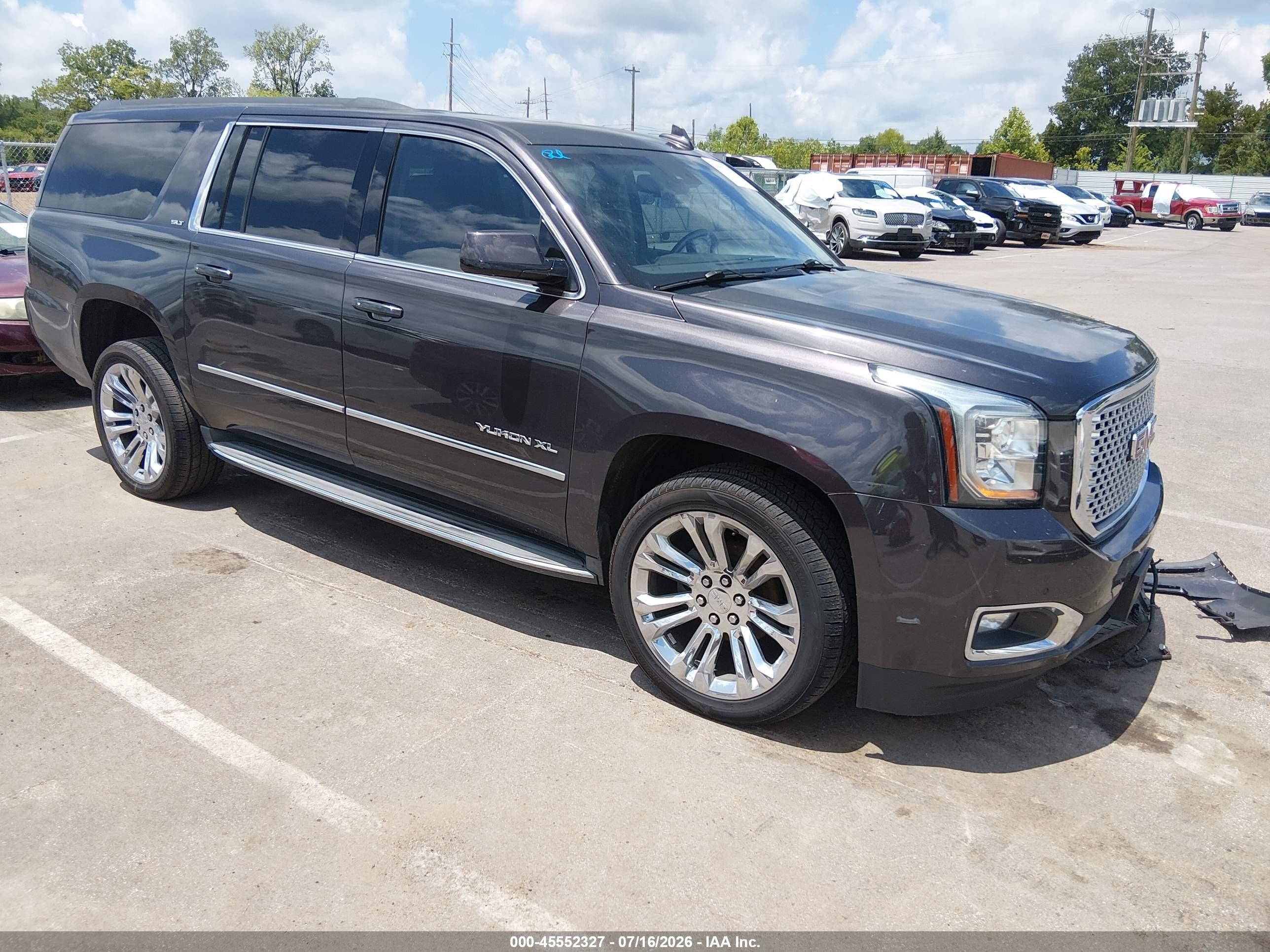 2015 Gmc Yukon Xl 1500 Slt Gray vin: 1GKS2HKC0FR574907