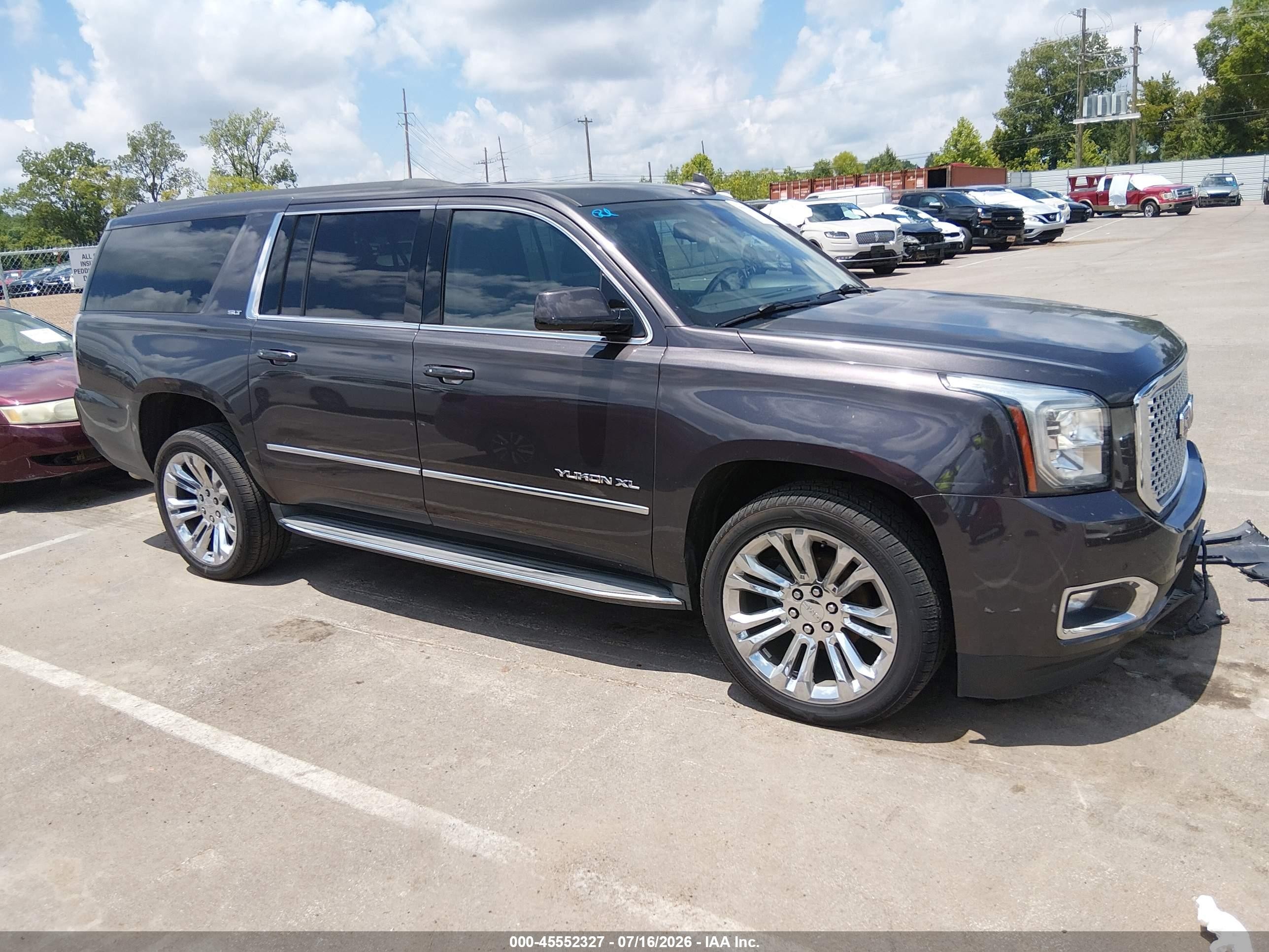2015 Gmc Yukon Xl 1500 Slt Gray vin: 1GKS2HKC0FR574907