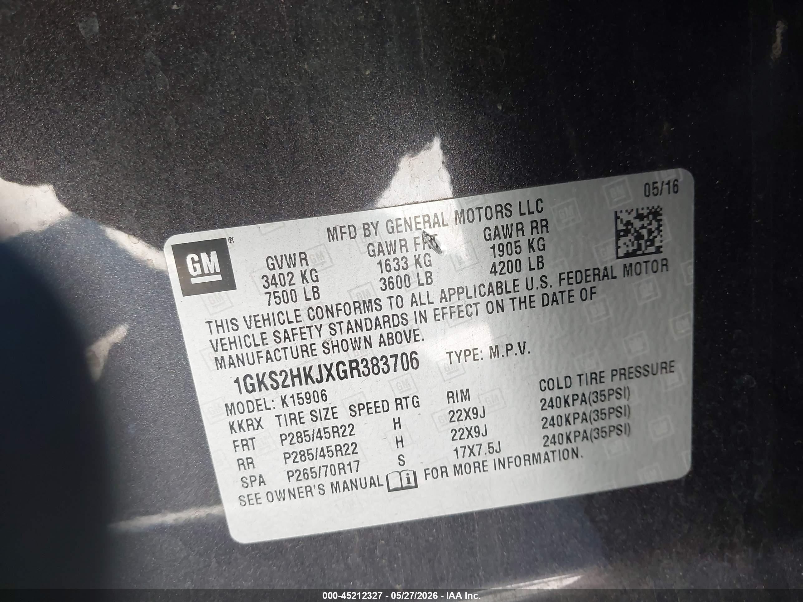 2016 Gmc Yukon Xl Denali Серый vin: 1GKS2HKJXGR383706