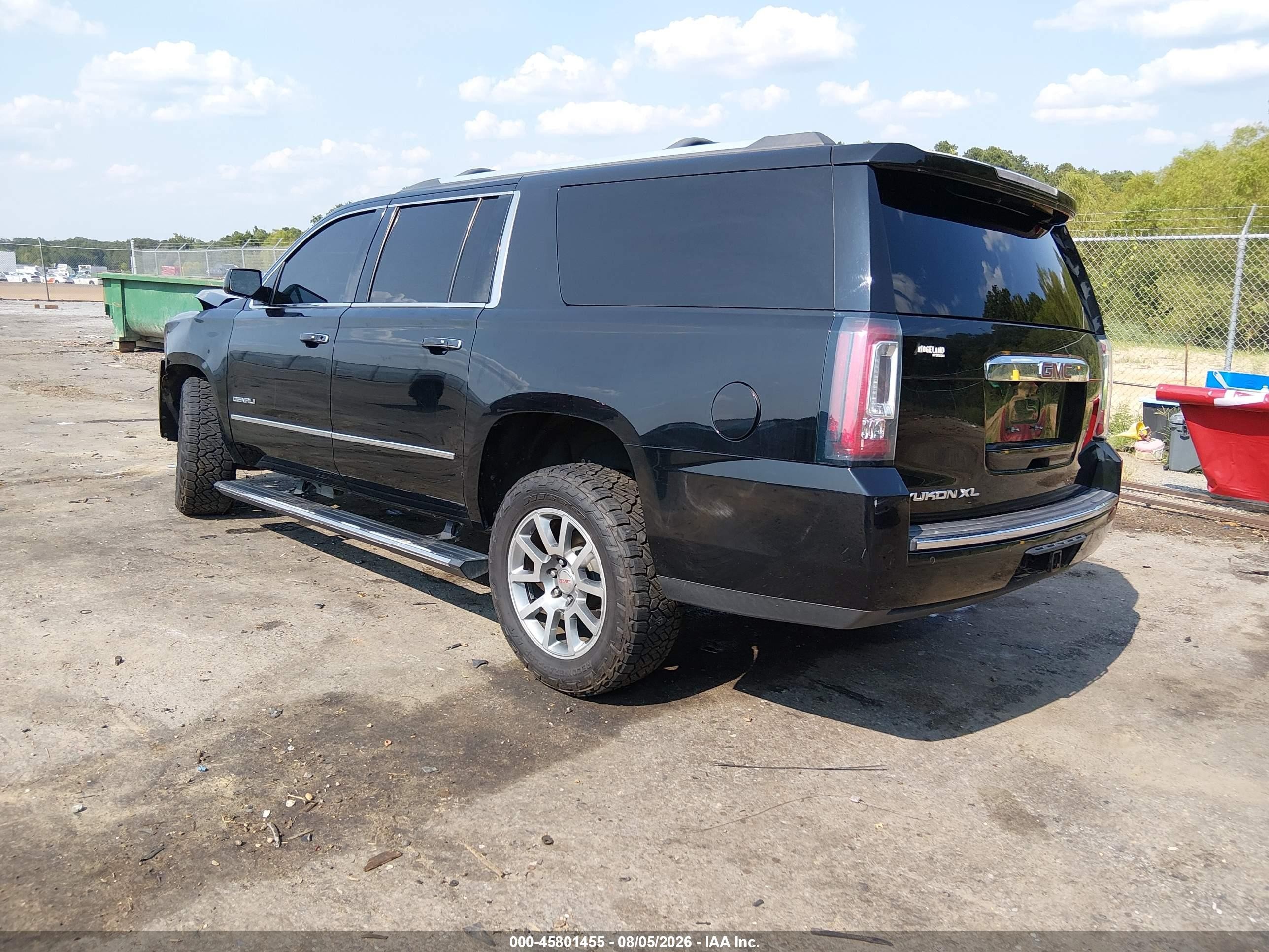 2015 Gmc Yukon Xl 1500 Denali Black vin: 1GKS2JKJ0FR587470