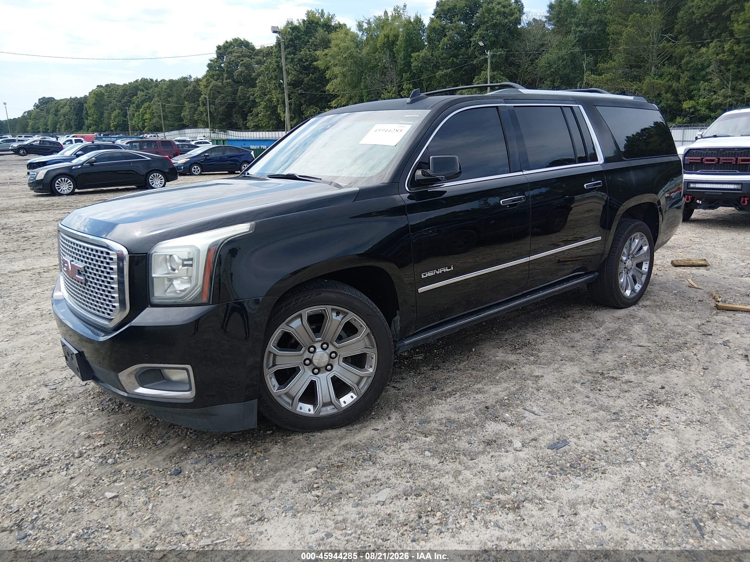 2015 Gmc Yukon Xl 1500 Denali Black vin: 1GKS2JKJ0FR748545