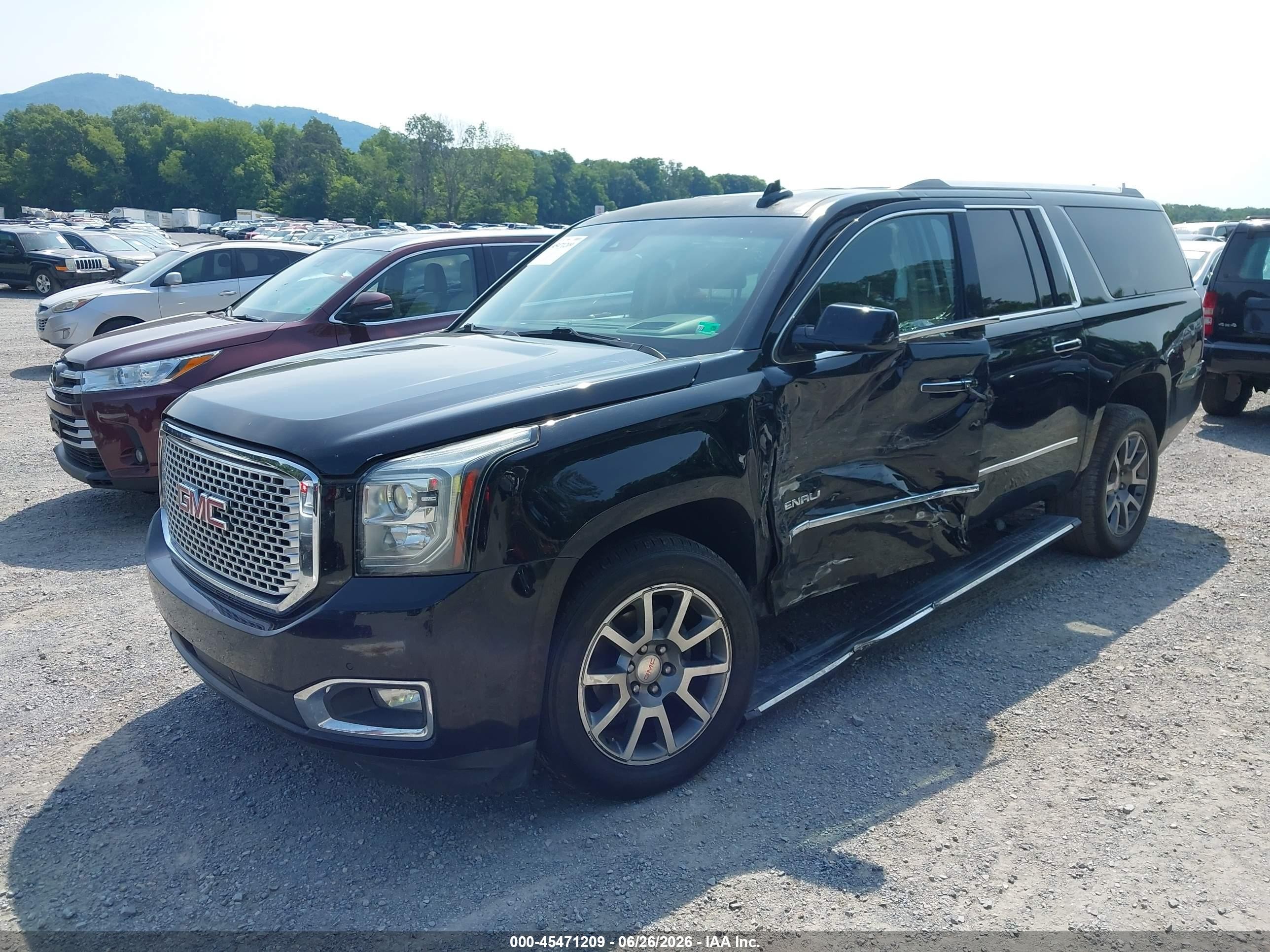 2015 Gmc Yukon Xl 1500 Denali Black vin: 1GKS2JKJ9FR632101