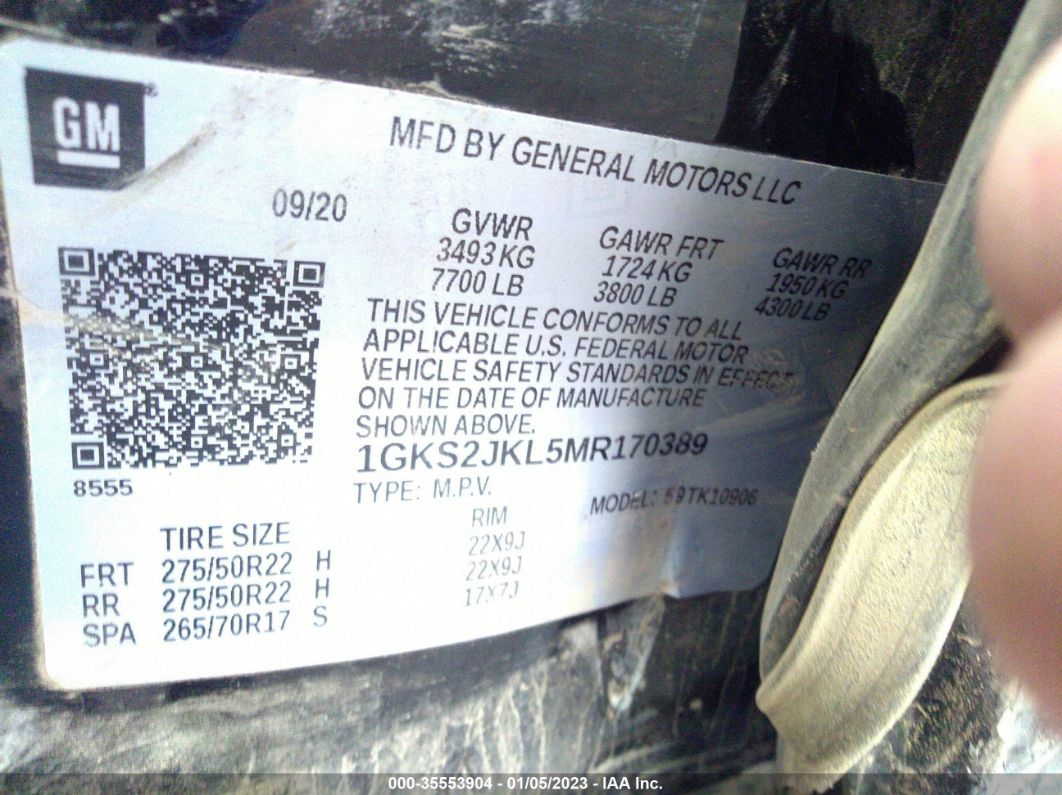 2021 Gmc Yukon Xl Denali Черный vin: 1GKS2JKL5MR170389