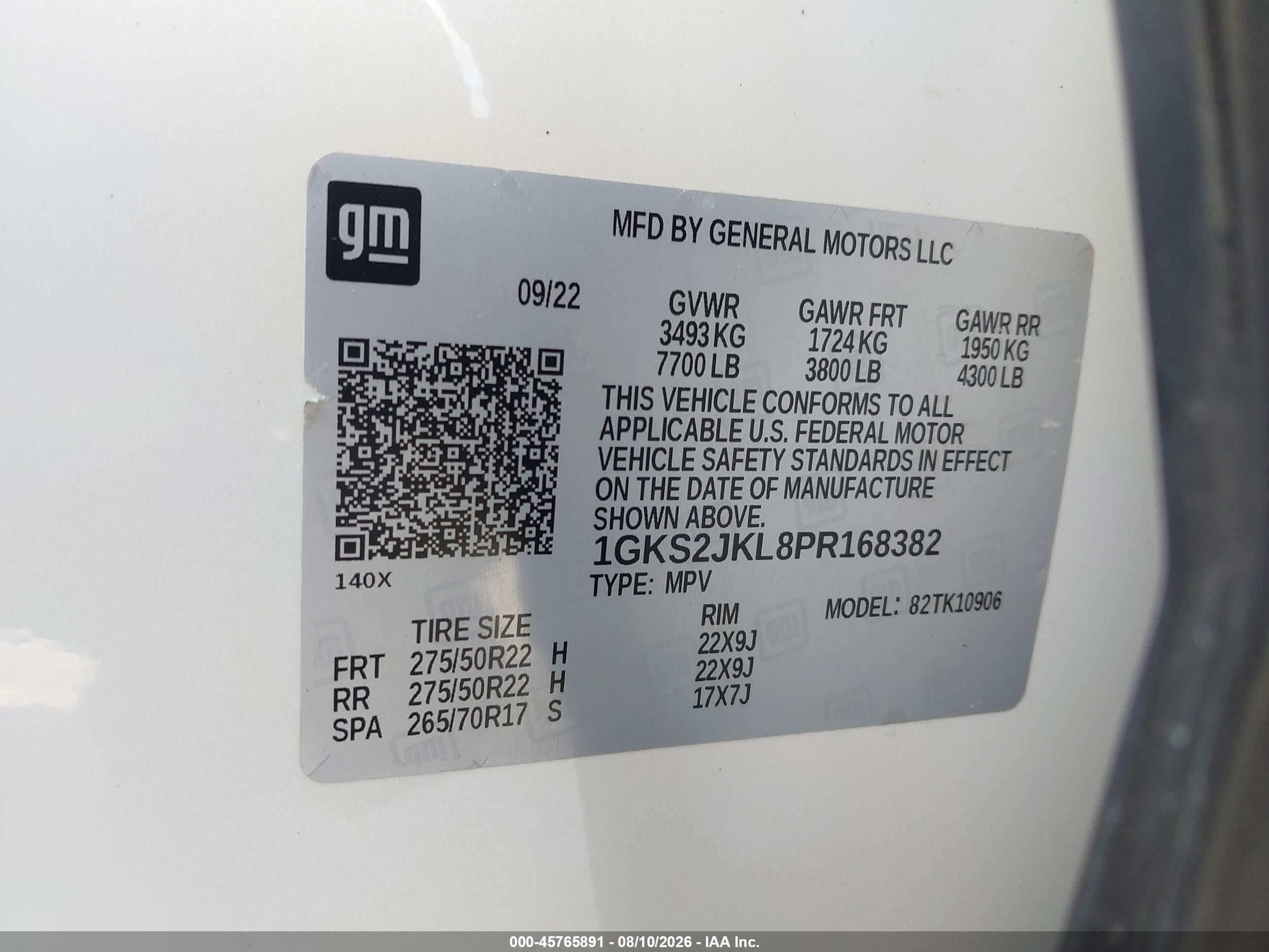 2023 Gmc Yukon Xl 4wd Denali White vin: 1GKS2JKL8PR168382