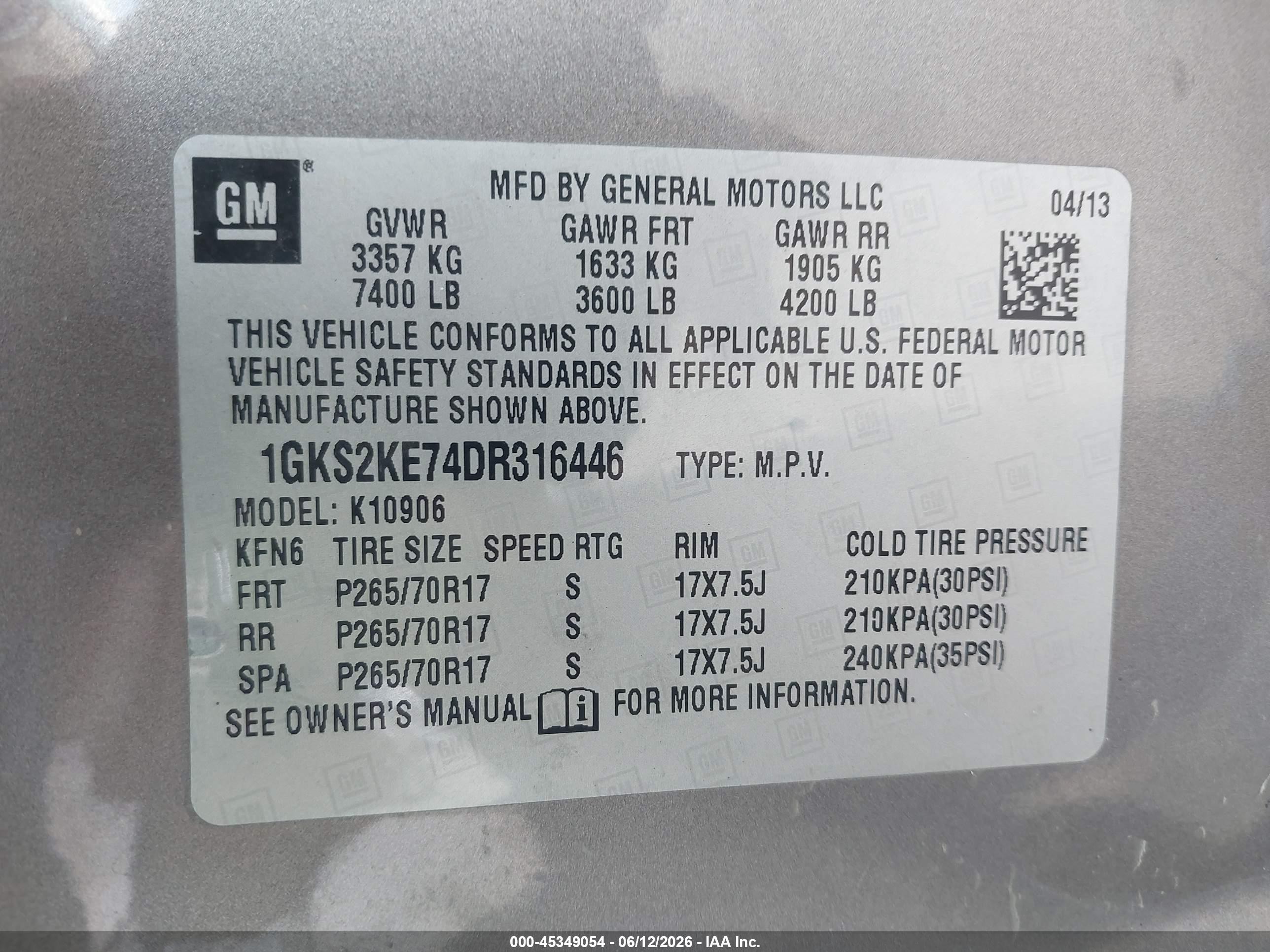 2013 Gmc Yukon Xl 1500 Slt Brown vin: 1GKS2KE74DR316446