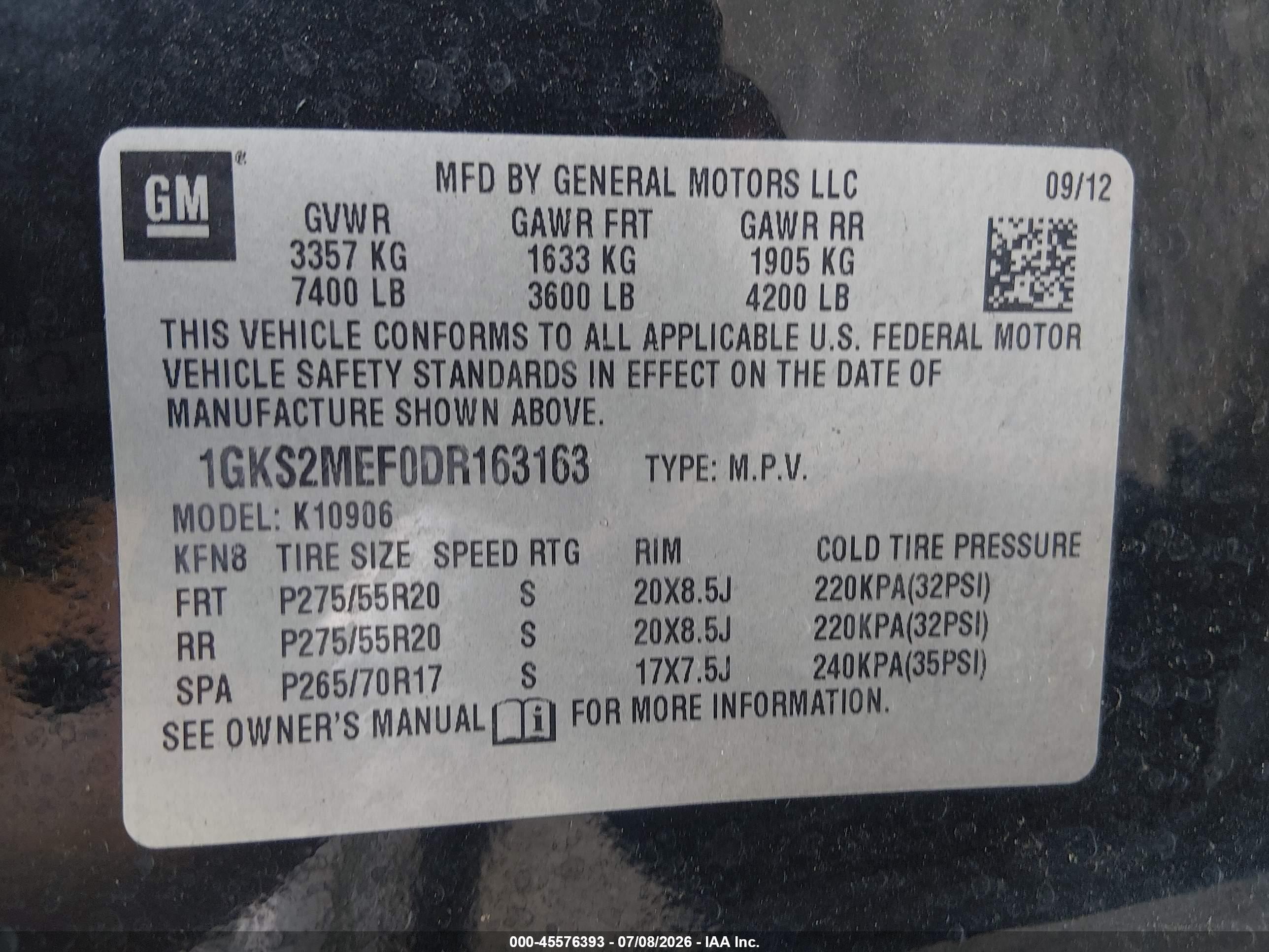 2013 Gmc Yukon Xl 1500 Denali Black vin: 1GKS2MEF0DR163163