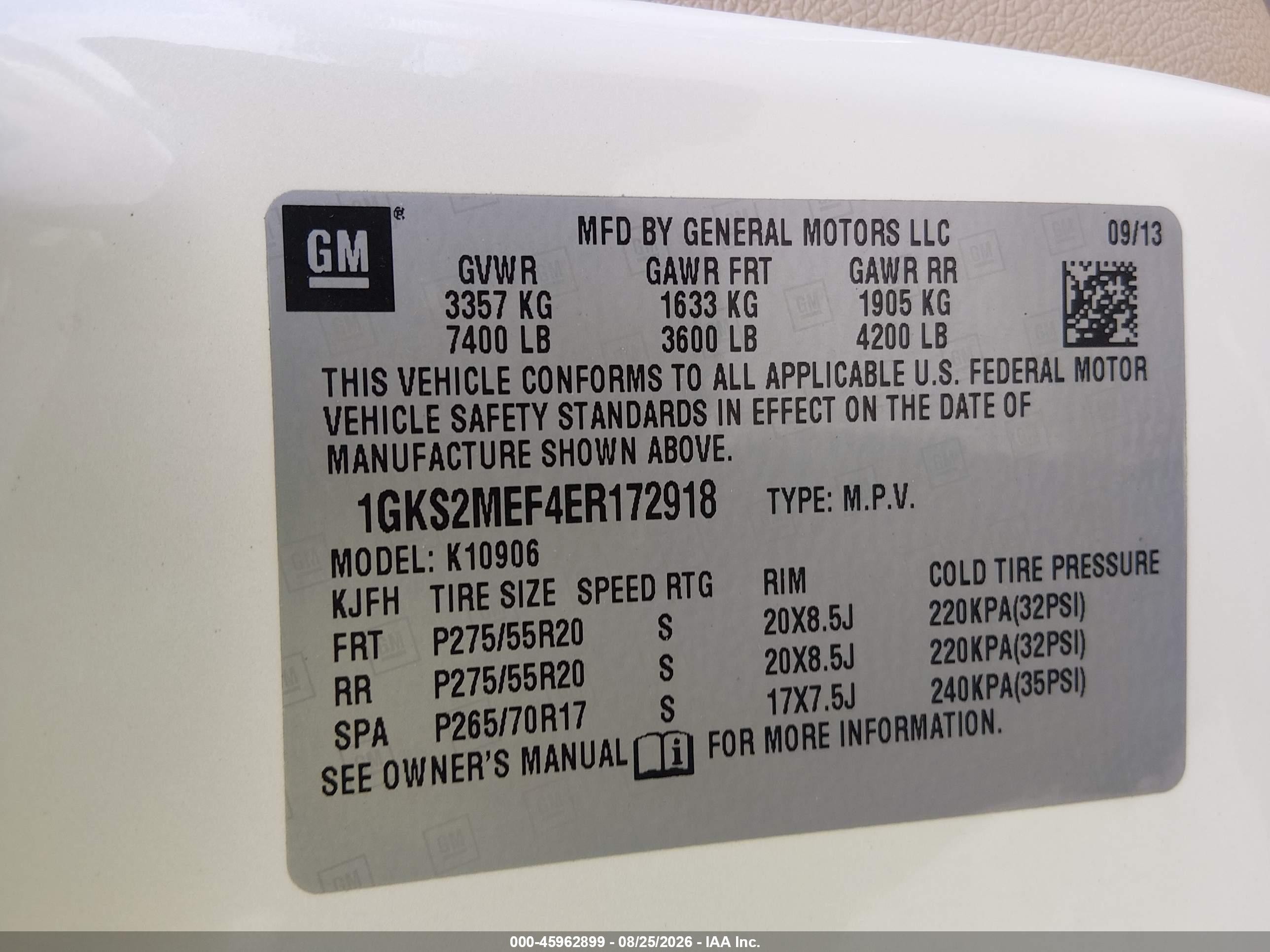 2014 Gmc Yukon Xl 1500 Denali White vin: 1GKS2MEF4ER172918
