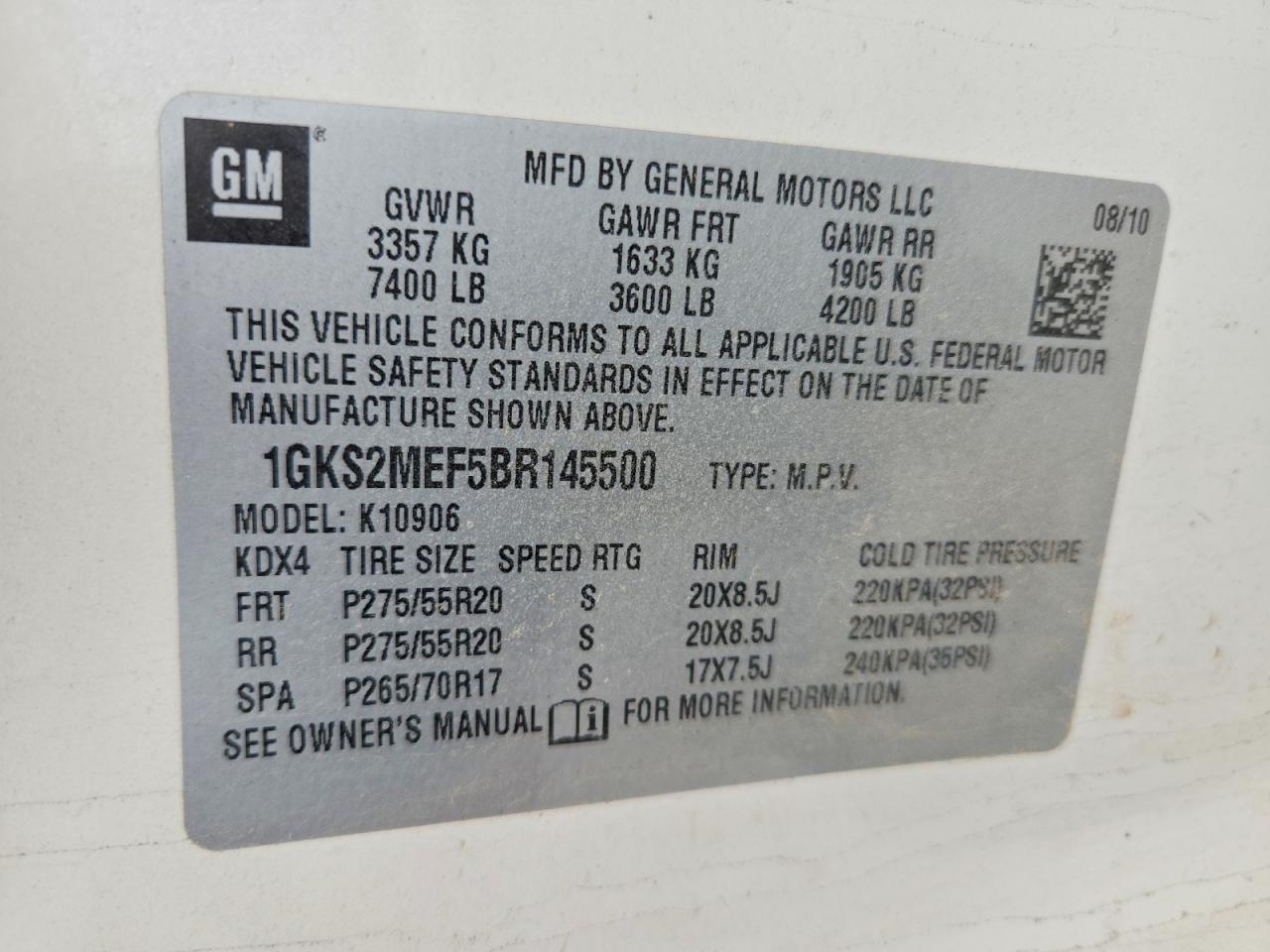 2011 Gmc Yukon Xl Denali Cream vin: 1GKS2MEF5BR145500