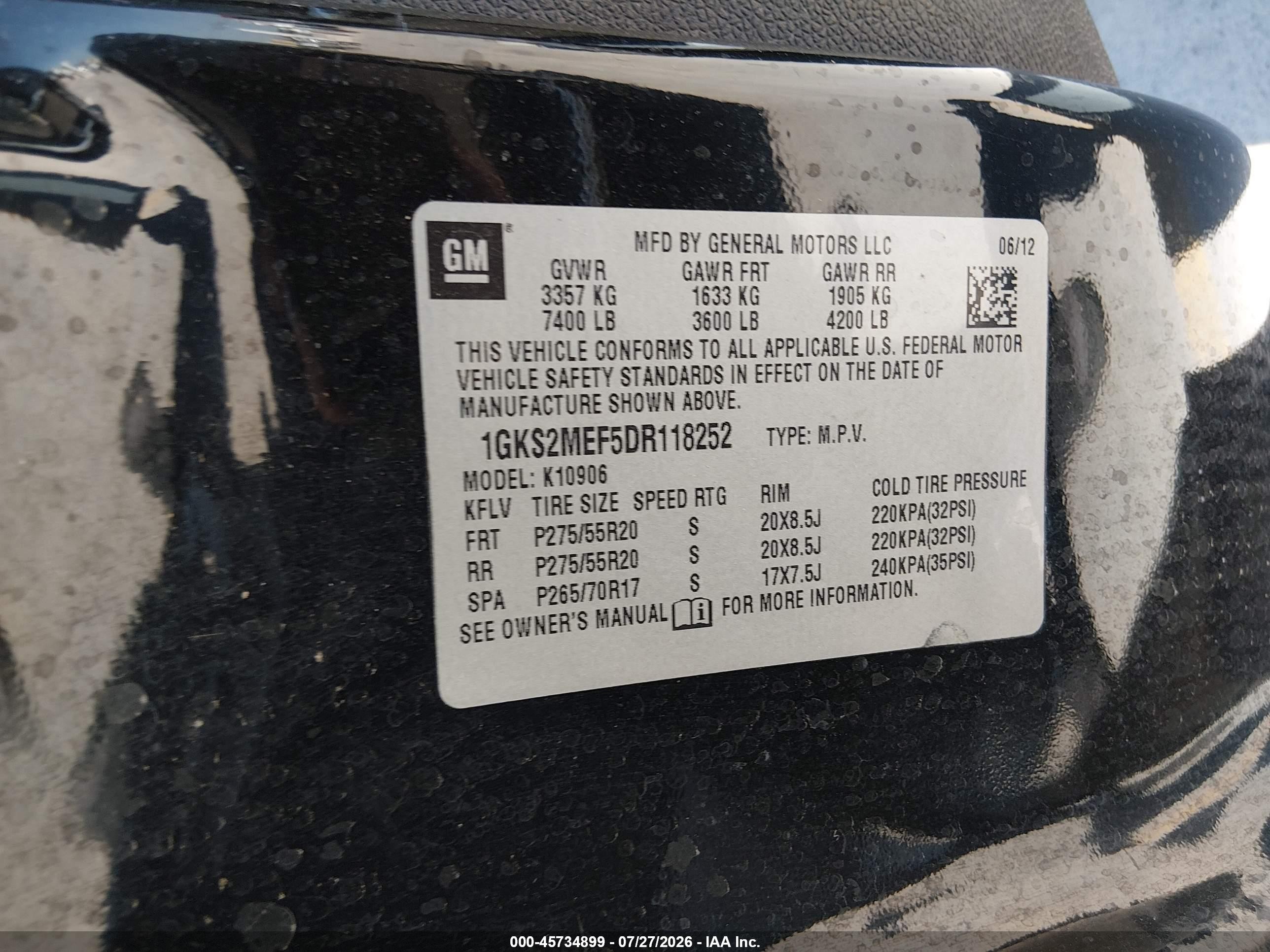 2013 Gmc Yukon Xl 1500 Denali Черный vin: 1GKS2MEF5DR118252