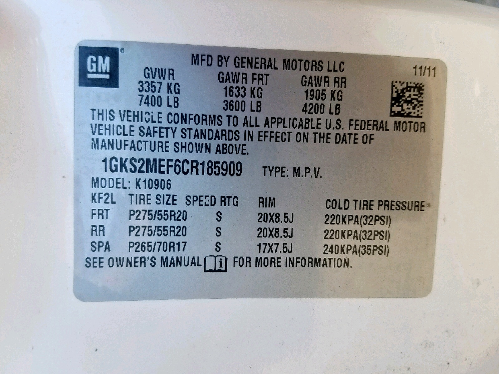 2012 Gmc Yukon Xl Denali Cream vin: 1GKS2MEF6CR185909