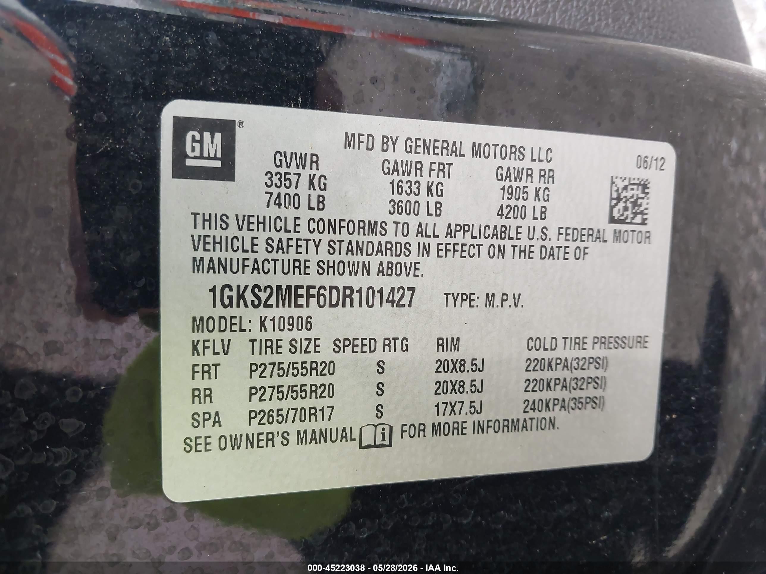 2013 Gmc Yukon Xl 1500 Denali Черный vin: 1GKS2MEF6DR101427