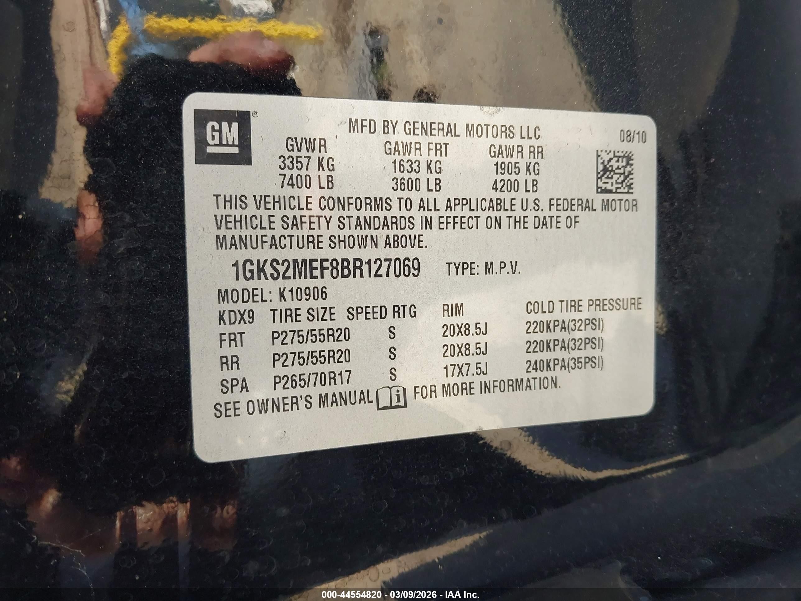 2011 Gmc Yukon Xl 1500 Denali Black vin: 1GKS2MEF8BR127069