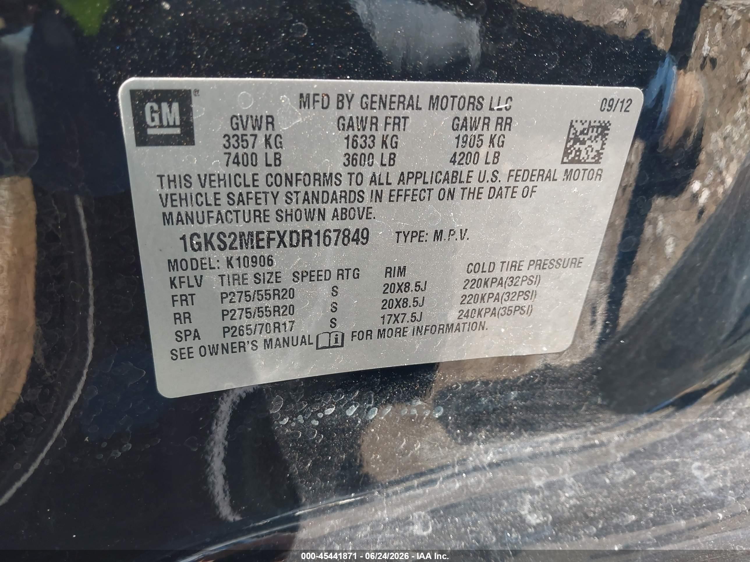 2013 Gmc Yukon Xl 1500 Denali Black vin: 1GKS2MEFXDR167849