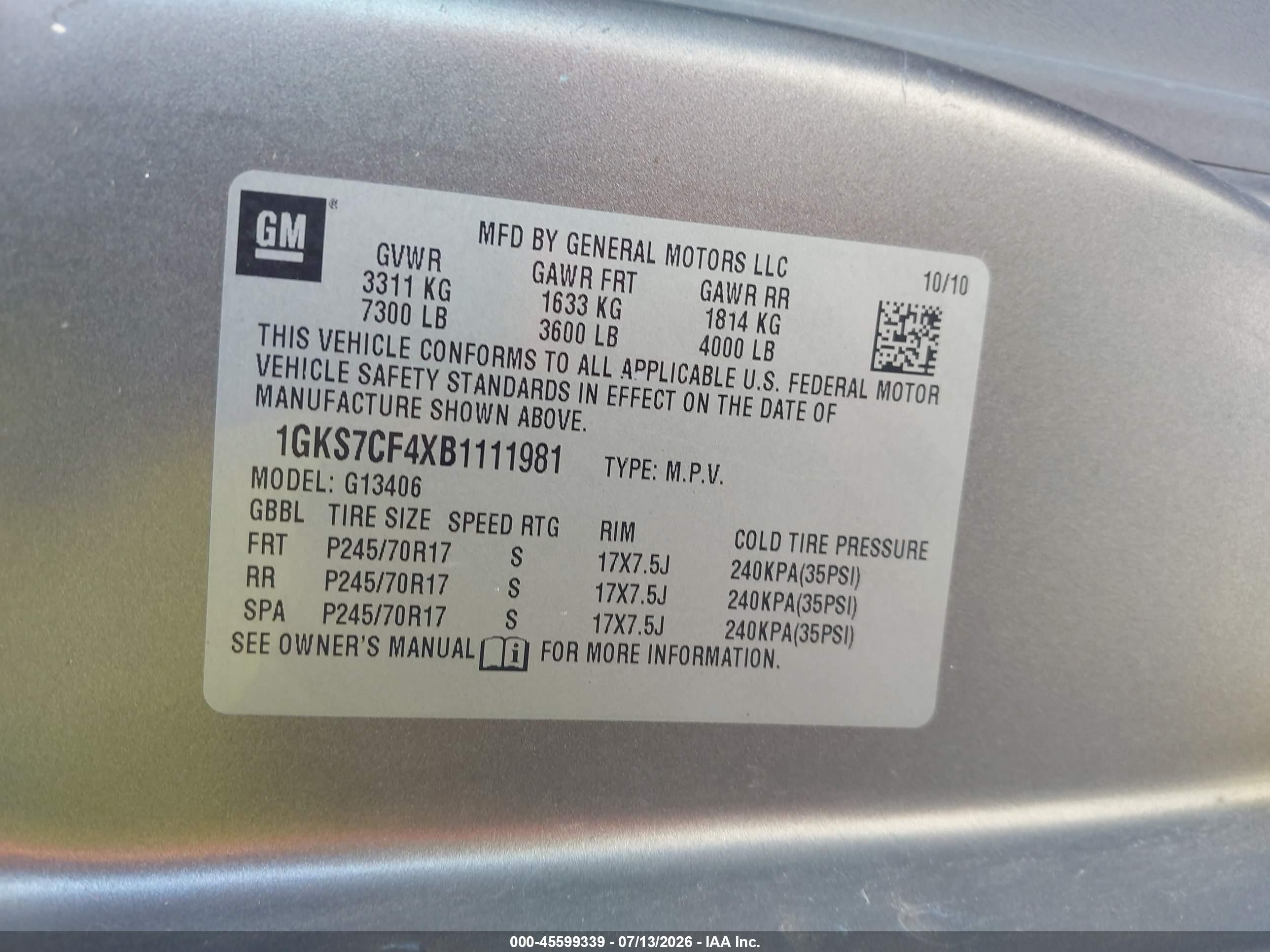 2011 Gmc Savana 1500 Lt Gray vin: 1GKS7CF4XB1111981