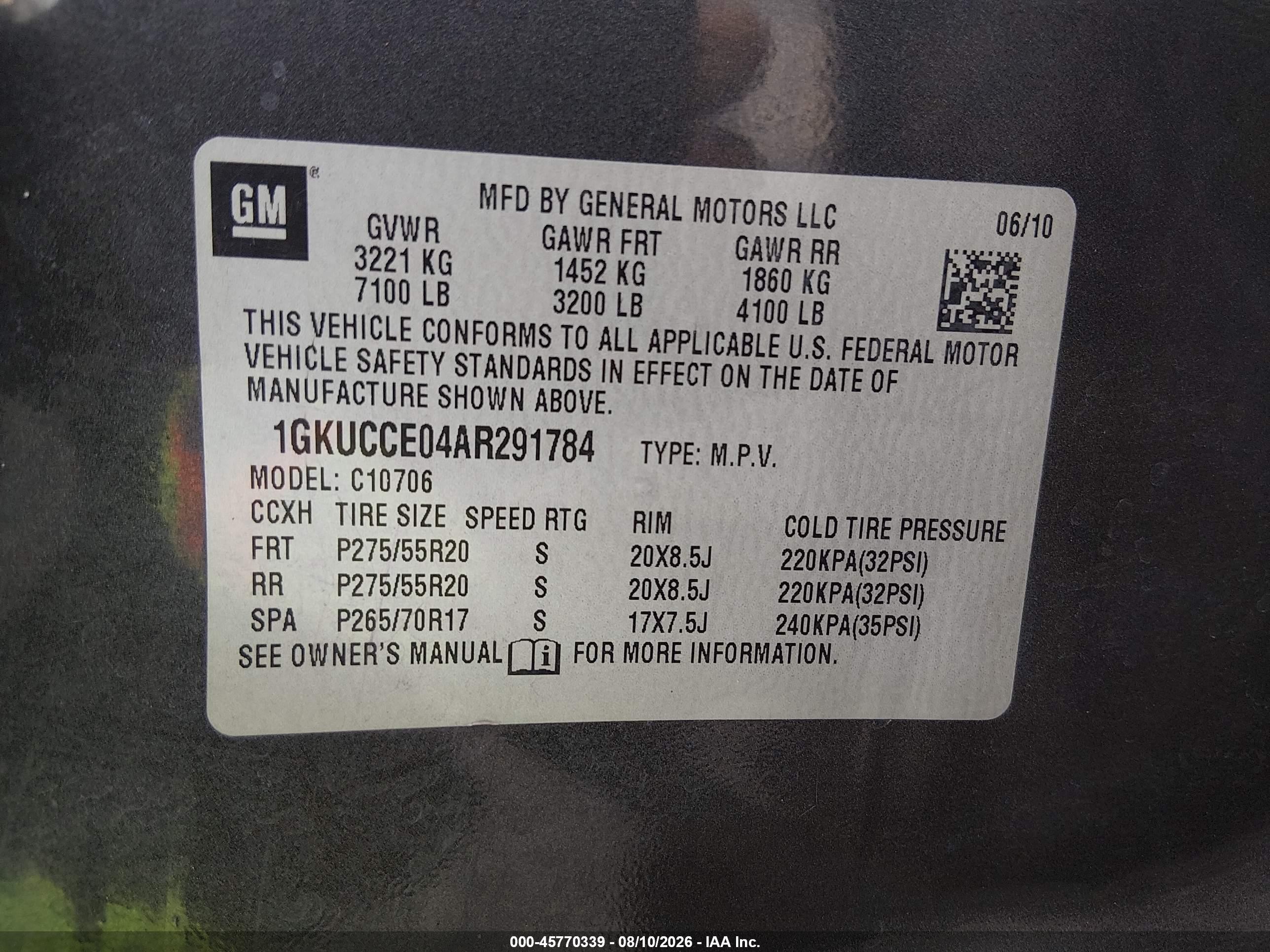 2010 Gmc Yukon Slt Black vin: 1GKUCCE04AR291784