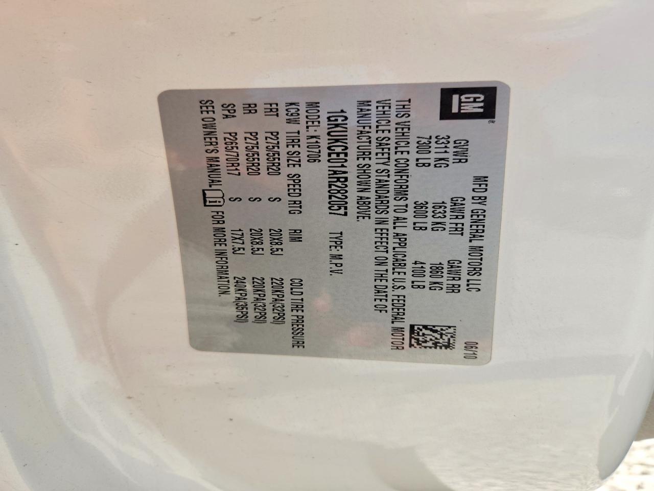 2010 Gmc Yukon Slt Cream vin: 1GKUKCE01AR282057