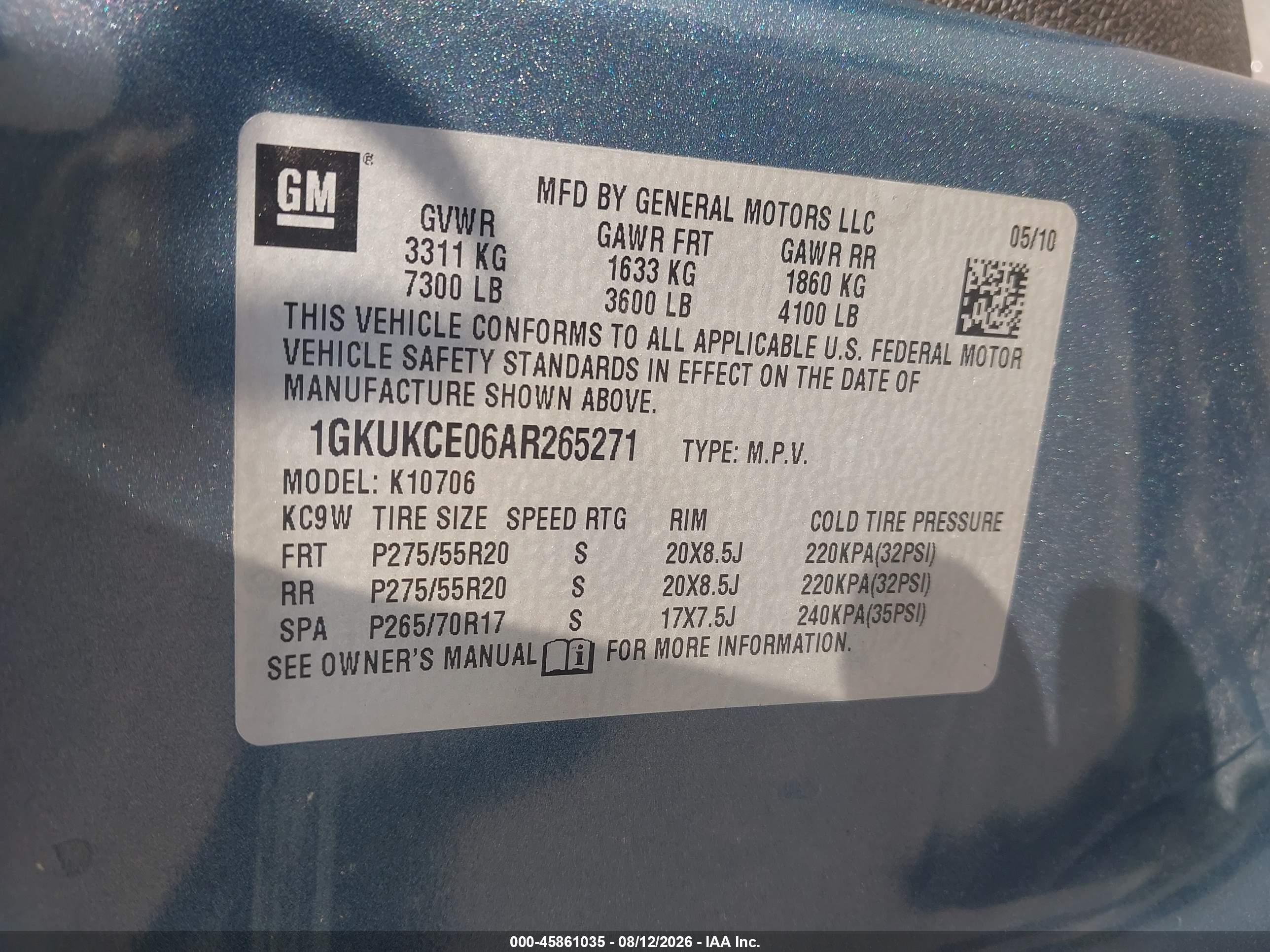 2010 Gmc Yukon Slt Blue vin: 1GKUKCE06AR265271