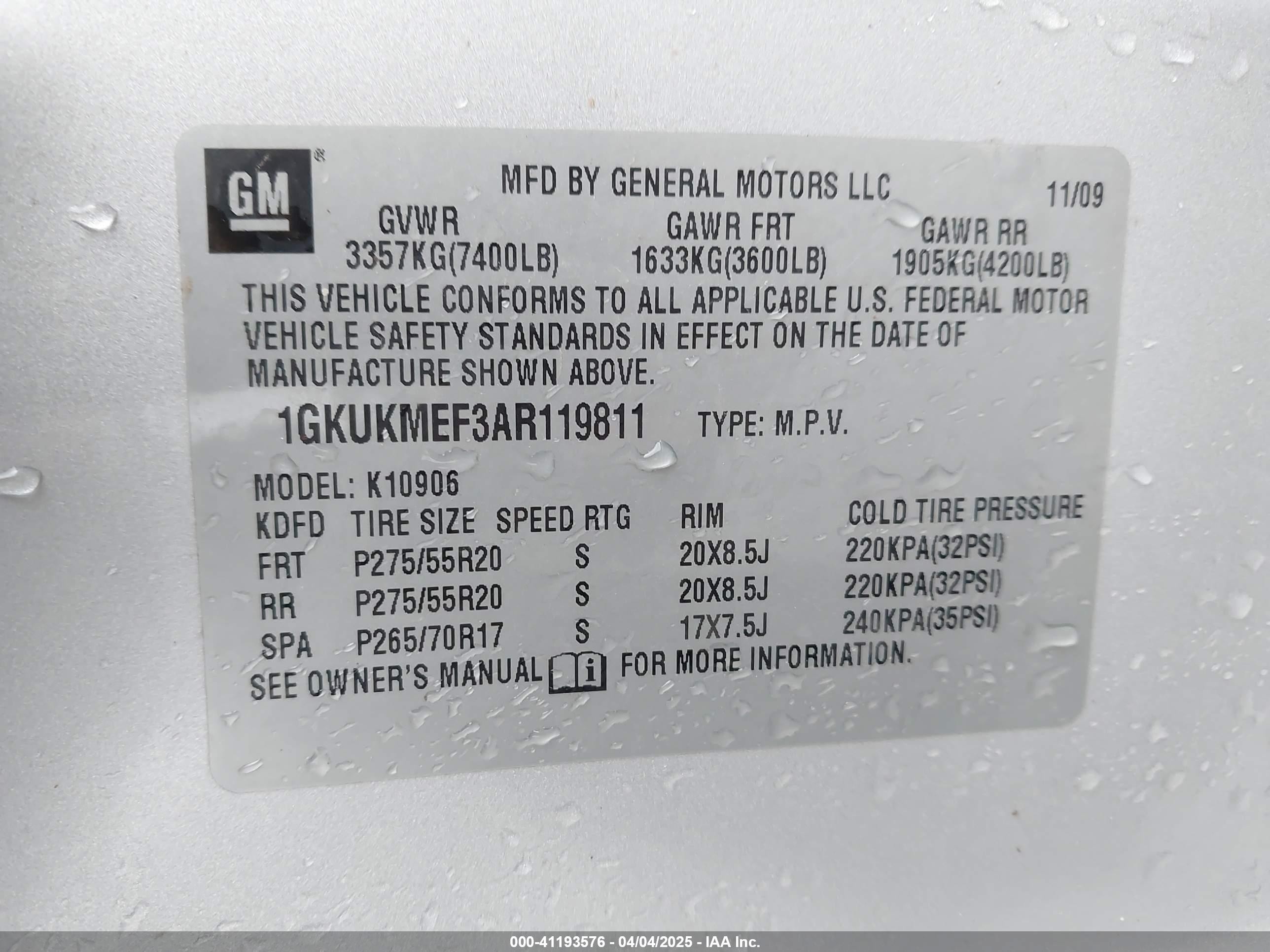 2010 Gmc Yukon Xl 1500 Denali Gray vin: 1GKUKMEF3AR119811