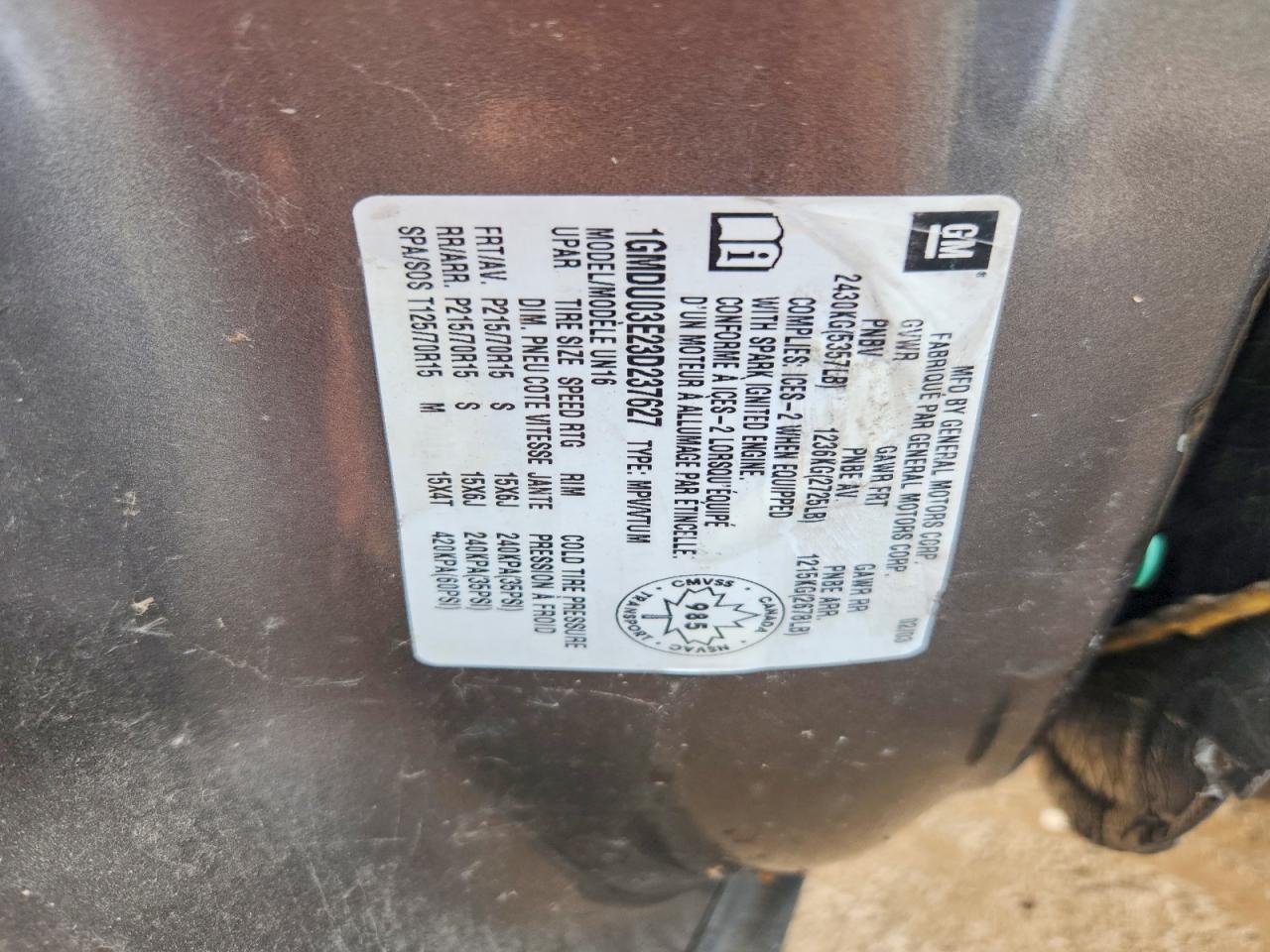 2003 Pontiac Montana Коричневый vin: 1GMDU03E23D237627