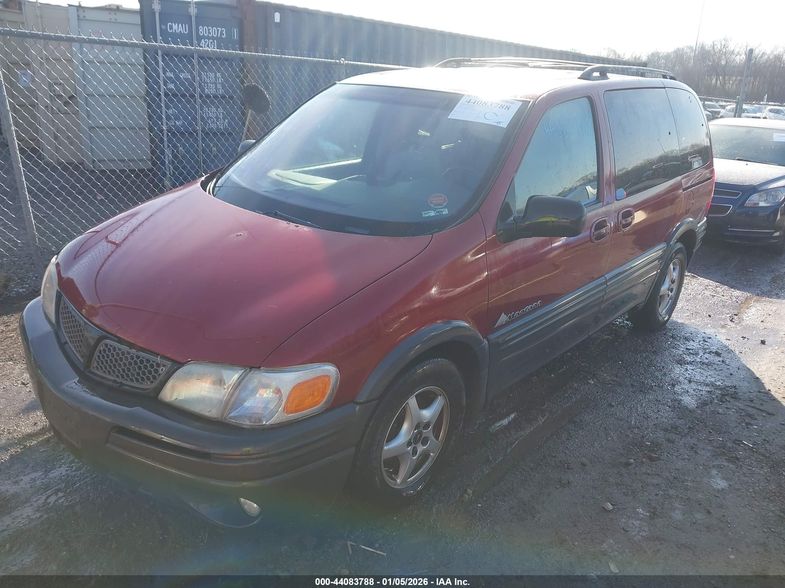 2002 Pontiac Montana N16 Burgundy vin: 1GMDU03EX2D123955