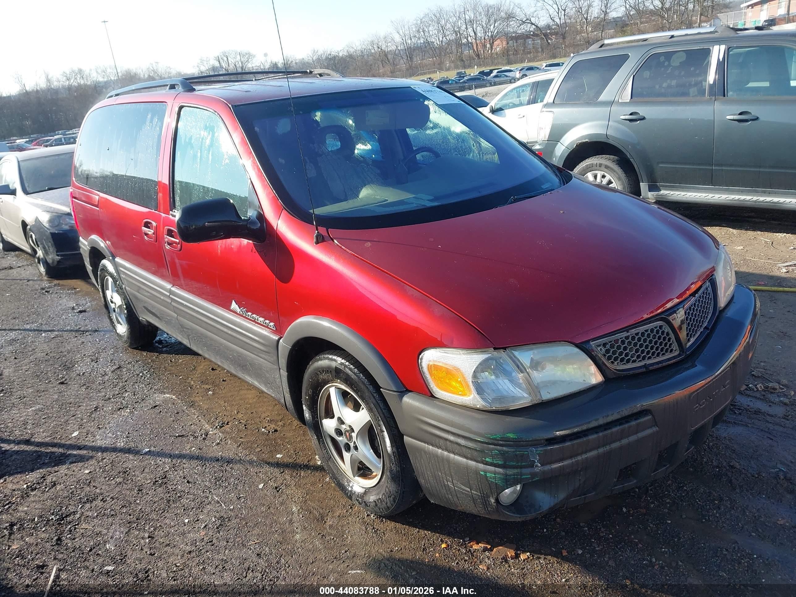 2002 Pontiac Montana N16 Burgundy vin: 1GMDU03EX2D123955