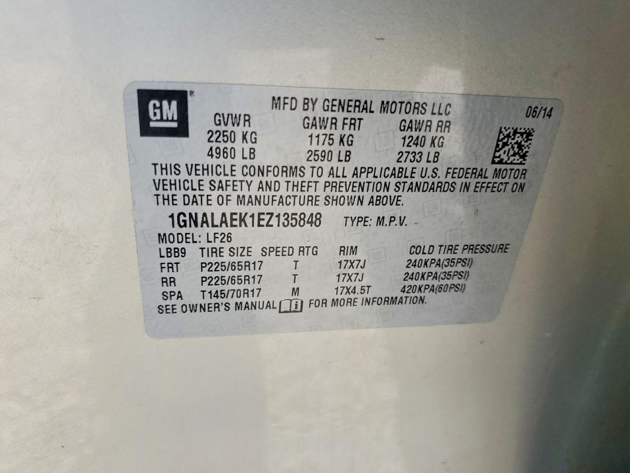 2014 Chevrolet Equinox Ls Tan vin: 1GNALAEK1EZ135848
